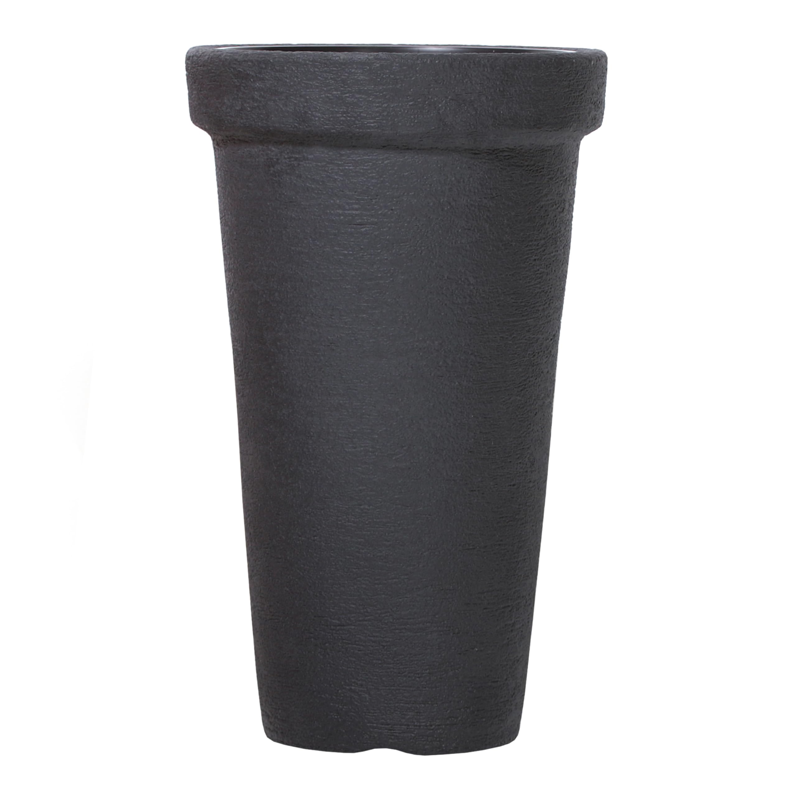 Casaria® 42L Large Flower Pot, 63 x 40 cm, XXL Round Plastic Planter - Winterproof, Anthracite Gray for Garden, Terrace & Balcony | Perfect for Outdoor Plants, Herbs & Decorative Greenery