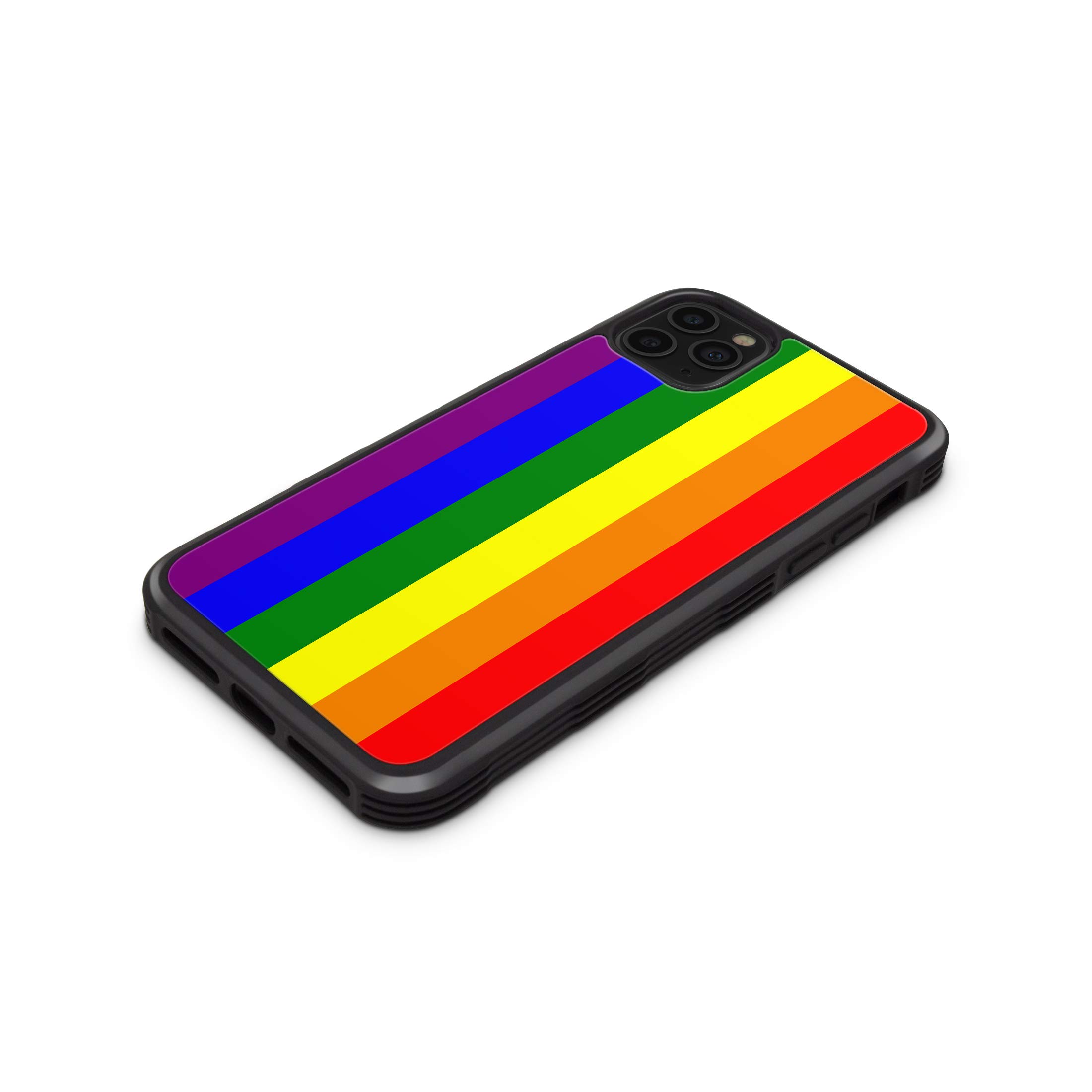 LGBTQ+ Pride Rubber Protective Case for iPhone 11 Pro Max - Shockproof & Durable Cover with Raised Bezels - Perfect for Everyday Use, Parties & Pride Events