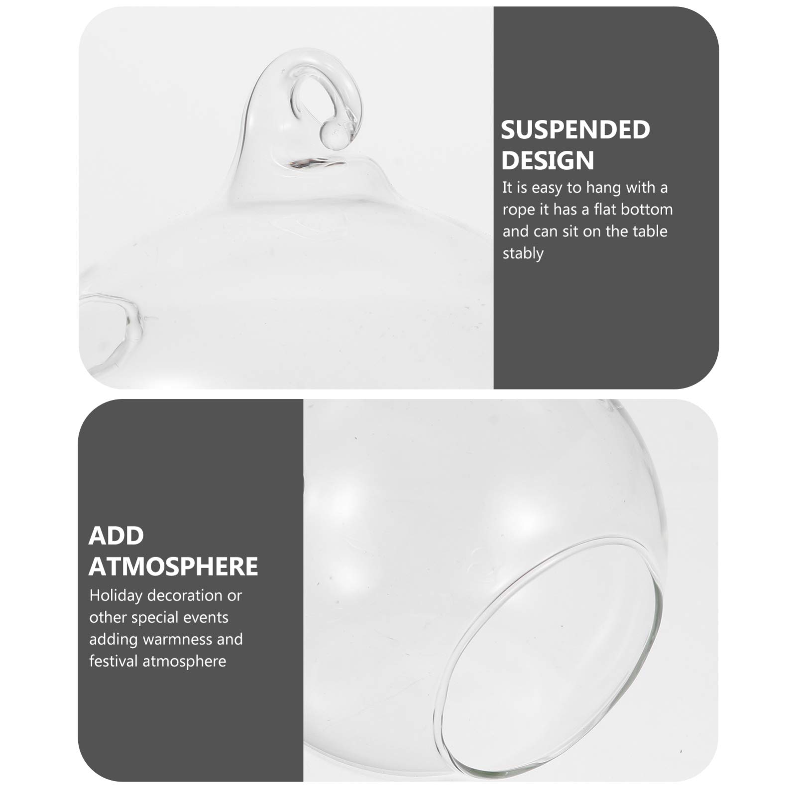 VORCOOL 5-Piece Glass Hanging Terrarium Set - Hanging Glass Flower Vase, Tea Light Holder, and Sphere Ball for Plants & Candles - Perfect for Home Decor, Weddings, and Indoor Gardens