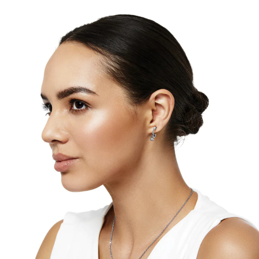 Brighton Illumina Lights Allure Hoop Earrings - Sterling Silver Sparkling Hoop Earrings for Women | Perfect for Parties, Weddings & Everyday Elegance