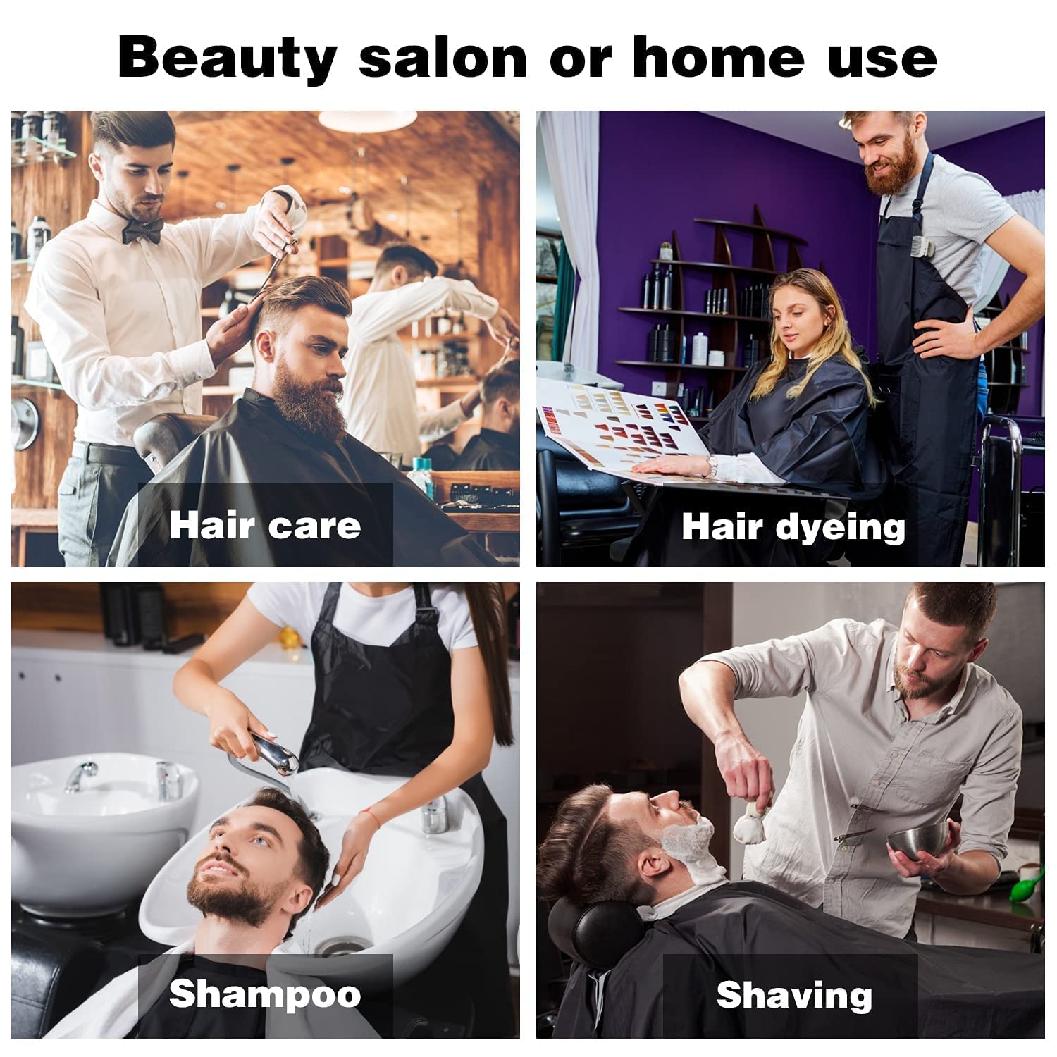 Professional Barber Hair Cutting Sheet Apron - Black Salon Cape for Hairdressers & Stylists - Waterproof & Reusable Hairdressing Accessories - Perfect for Salons, Home Haircuts & DIY Styling