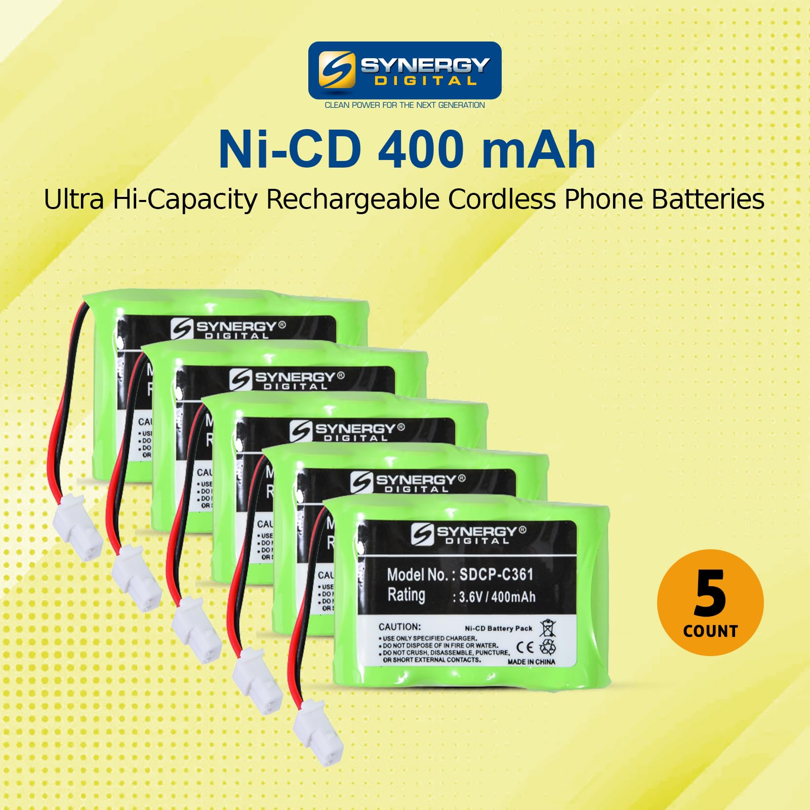 Cobra CP-714 Cordless Phone Battery Combo Pack - 5 x UL126 Replacement Batteries for Cordless Phones | Long-Lasting Power for Home & Office Use