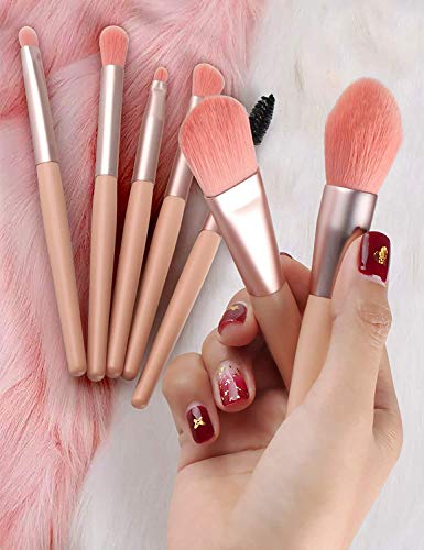 8PCS Mini Makeup Brush Set - Foundation Blush Eyeshadow for Travel