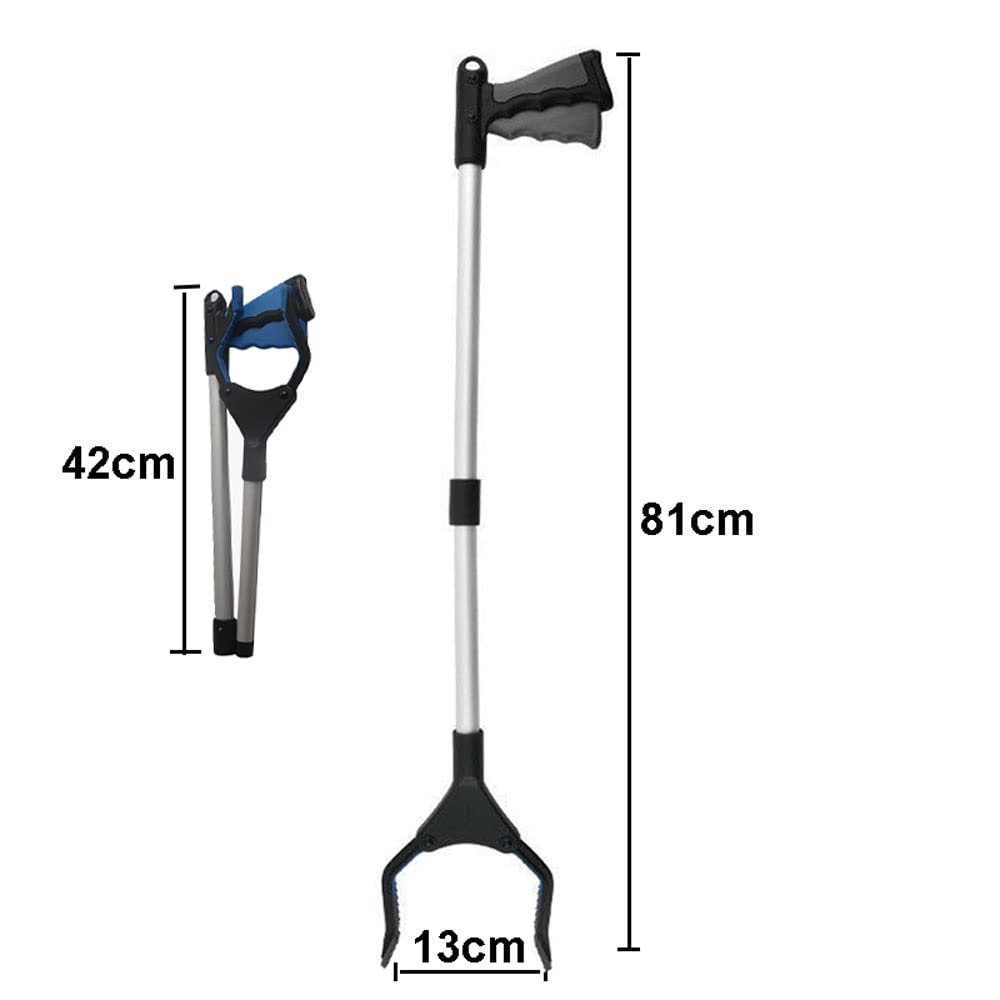 Foldable Aluminum Alloy Long Reach Litter Picker - Extendable Trash Grabber Tool for Park, Beach & Home Cleaning (Small Size) | Perfect for Elderly, Pet Waste & Outdoor Cleanup