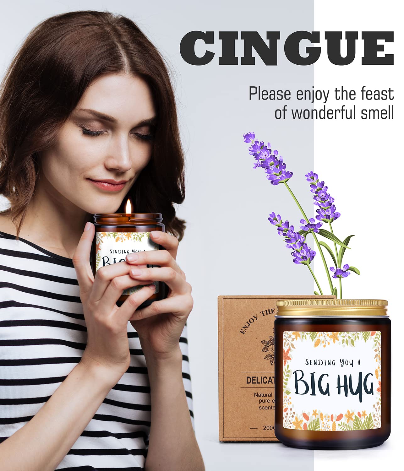 Lavender Scented Hug Candle - Relaxing Aromatherapy Gift for Women, Best Friend, Mom, Sister & Coworkers | Unique Birthday, Christmas & Friendship Present | Perfect for Stress Relief, Home Decor & Thoughtful Gifting