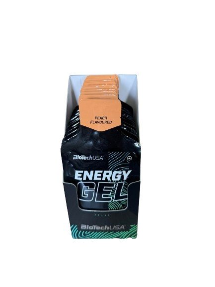 Energy Gel - Peach Flavor, 12 Pack x 40g (1.4oz) Each | Fast-Acting Carbohydrate Boost for Runners, Cyclists & Athletes | Ideal for Marathon Training & Endurance Sports