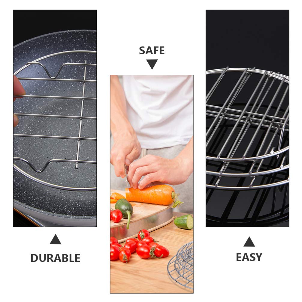 Hemoton 2-Pack Stainless Steel Steamer Rack - Multi-Functional Reusable Kitchen Steamer for Cooking, Food Steaming, Vegetables & Dumplings - Perfect for Stovetop, Instant Pot & Meal Prep