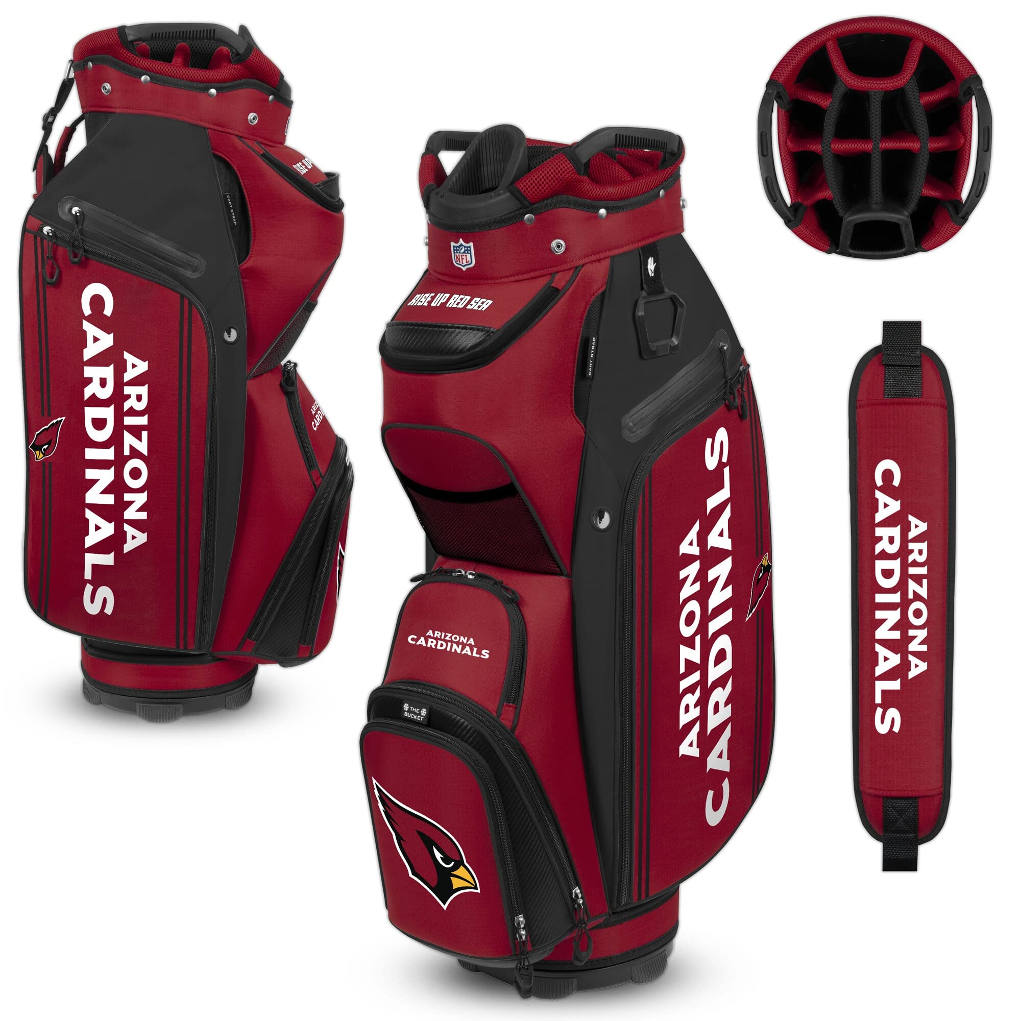 Team Effort NFL The Bucket III Cooler Cart Golf Bag - Portable Insulated Cooler for Tailgating, Camping & Beach Outings - Officially Licensed NFL Merchandise