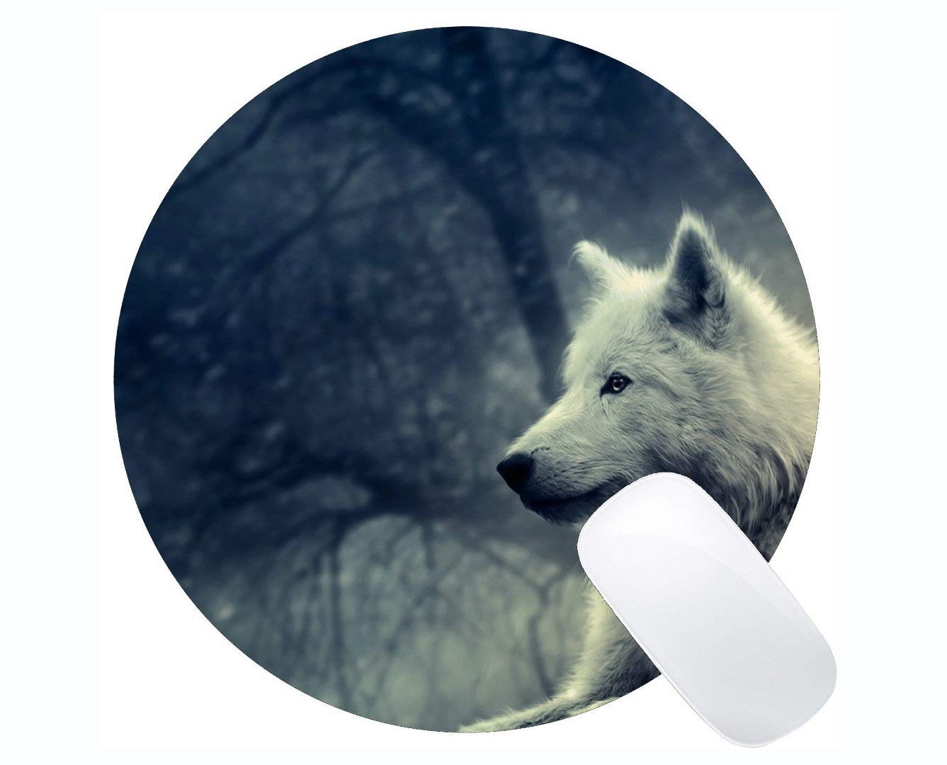 Premium Round Wolf Design Mouse Pad - 9.1