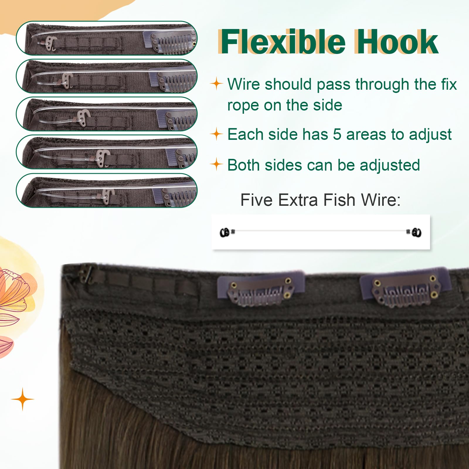 EasyOut Human Hair Fish Line Extensions 18