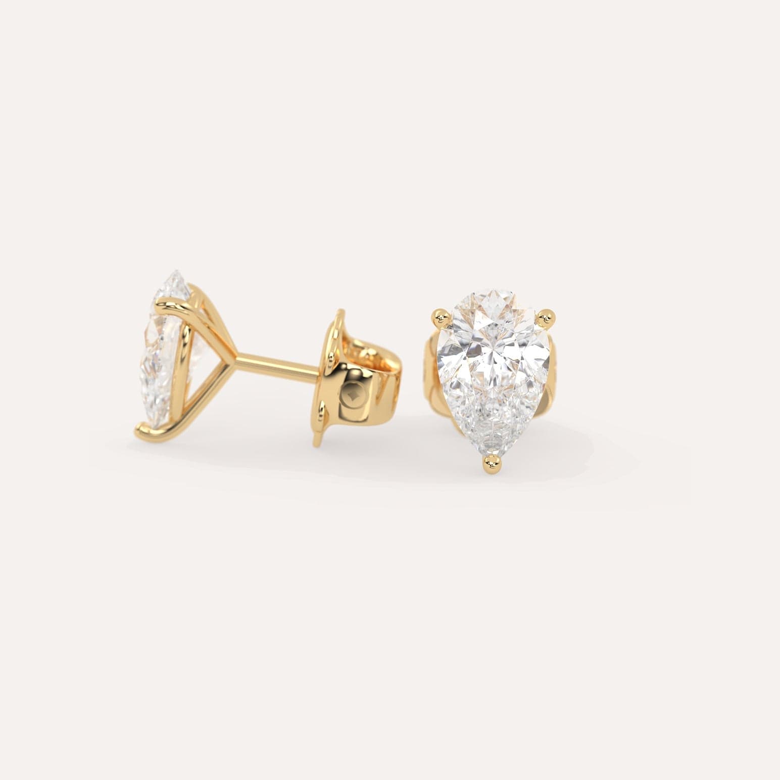 2 Carat Pear Diamond Stud Earrings for Women - Dainty & Elegant Jewelry Gift for Wedding, Anniversary & Special Occasions