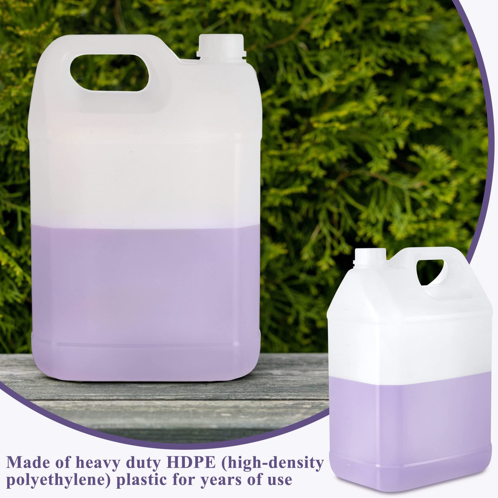 2 Pack 2.5 Gallon White HDPE Plastic Storage Jugs with Lids & F-Style Handle - Food Grade Water Containers for Water, Juice, Oil, Chemicals - Perfect for Home, Restaurant, Camping & Emergency Storage