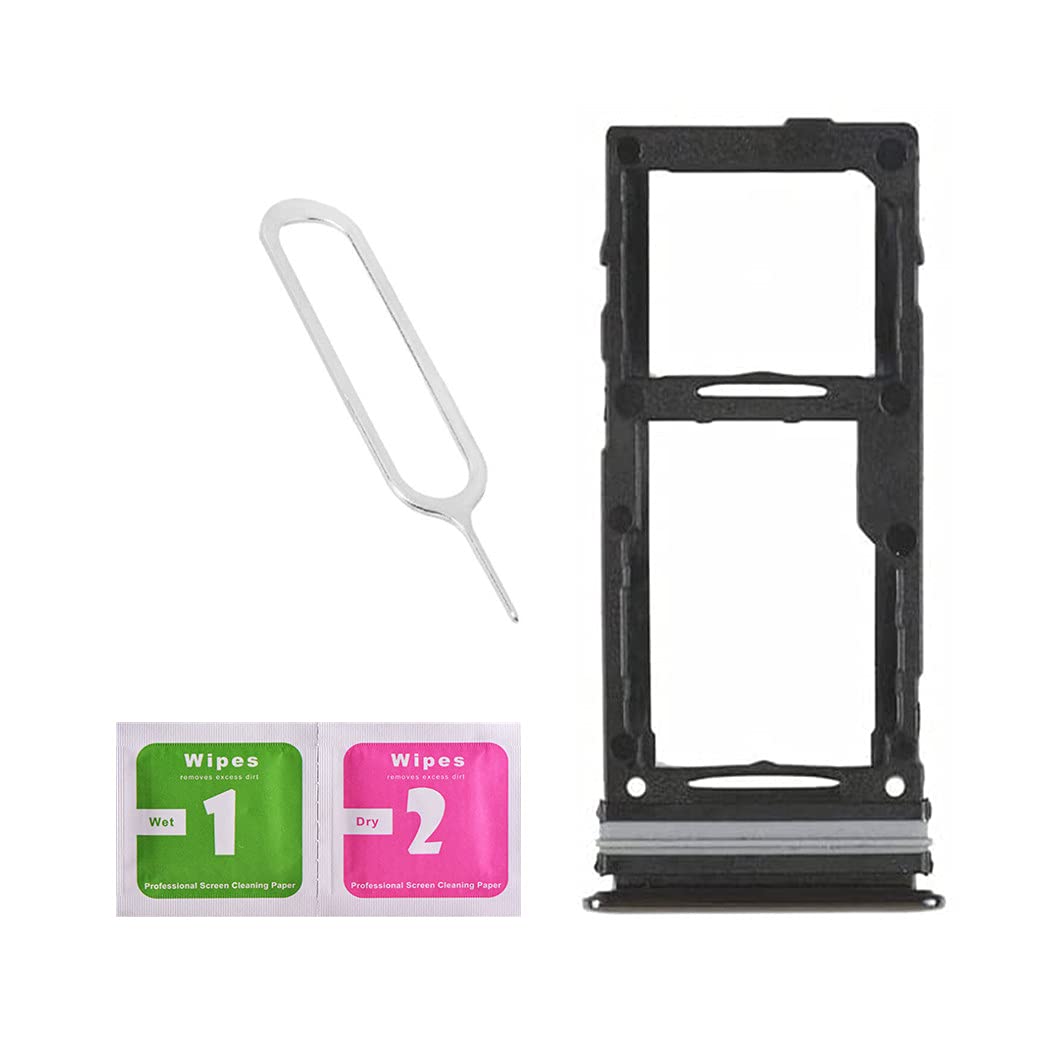 Dual SIM Card Tray Slot Holder Replacement for Samsung Galaxy A52/A72 4G 5G (A525 A526 A725 A726) - Includes Eject Pin & SD Card Tray - Compatible with All Carriers - Black - Perfect for Travelers & Business Users