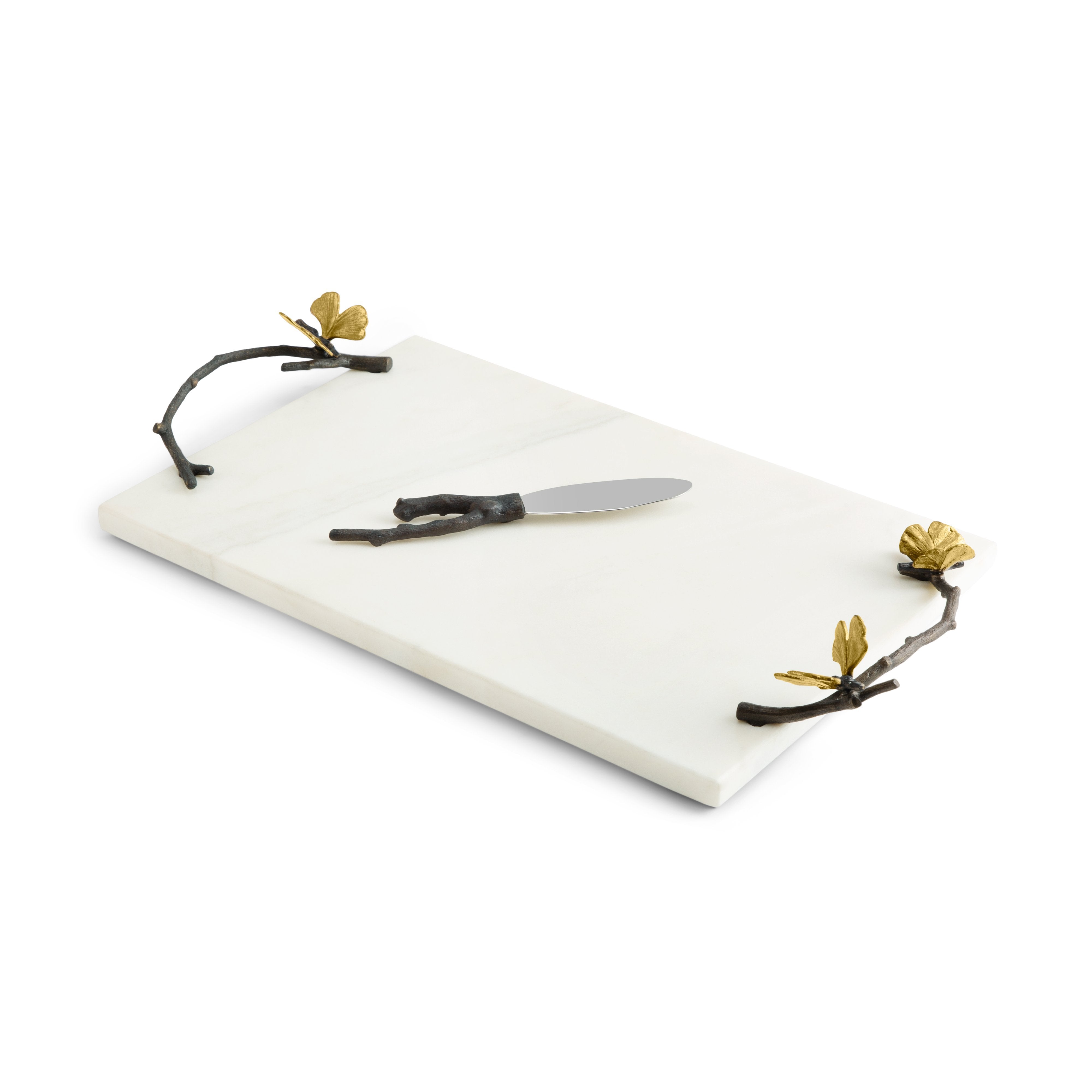Butterfly Ginkgo Cheese Board with Knife Set - Elegant Wooden Charcuterie Serving Tray for Wine Parties, Picnics & Home Entertaining