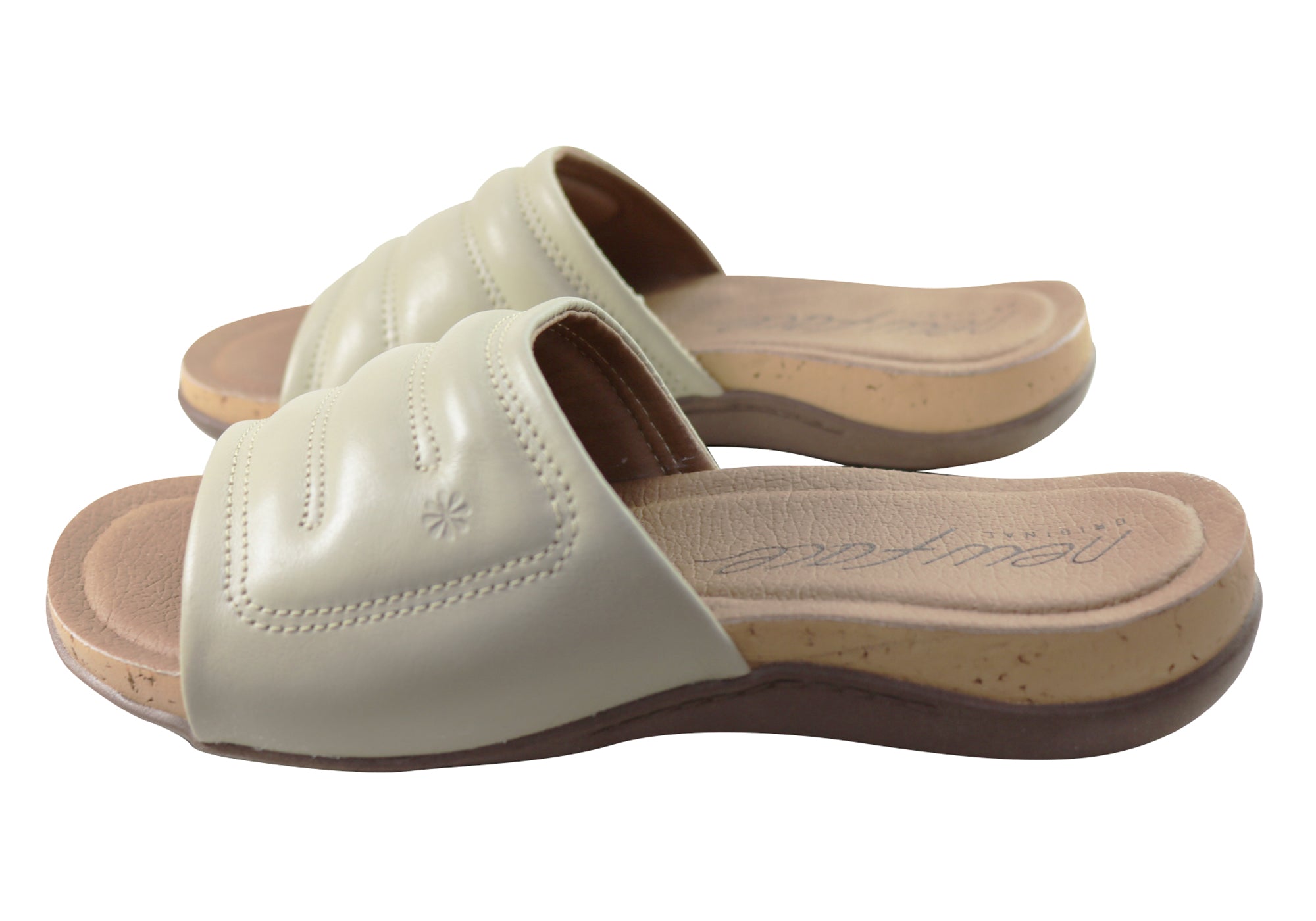 Women's Comfort Leather Slides Sandals - Soft & Breathable Face Fresco Design - Made in Brazil - Perfect for Beach, Pool & Summer Casual Wear