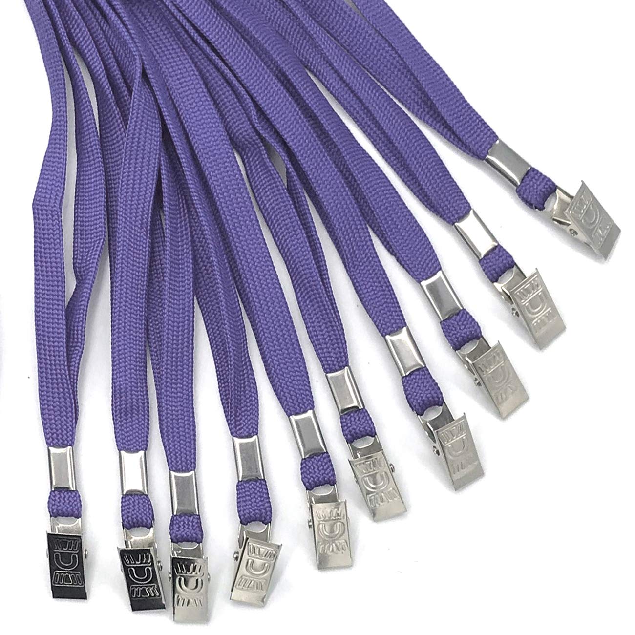 Beebel 100 Pack Purple Lanyards with Badge Clip for ID Cards & Events