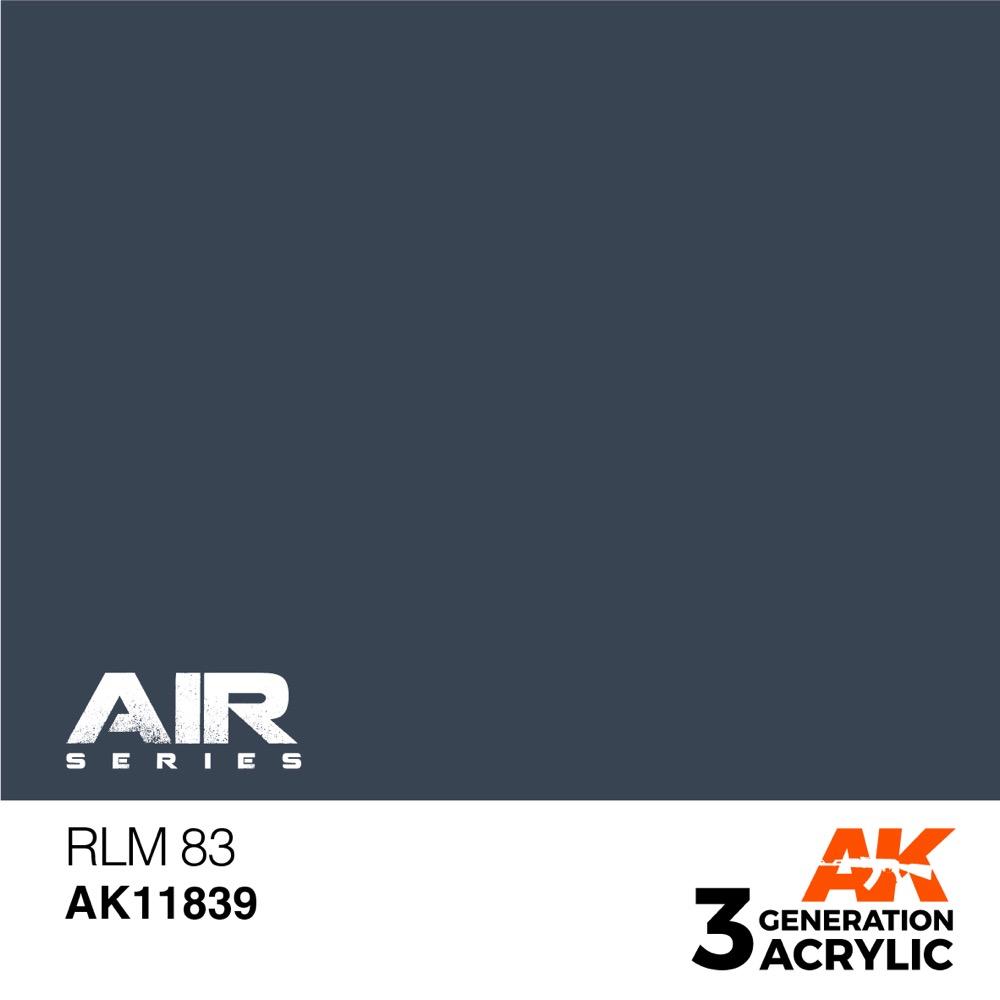 AK Interactive AK11839 Air Series RLM 83 Acrylic Paint - 17ml Bottle - 3rd Generation Formula - Perfect for Scale Model Painting & Miniature Art Projects