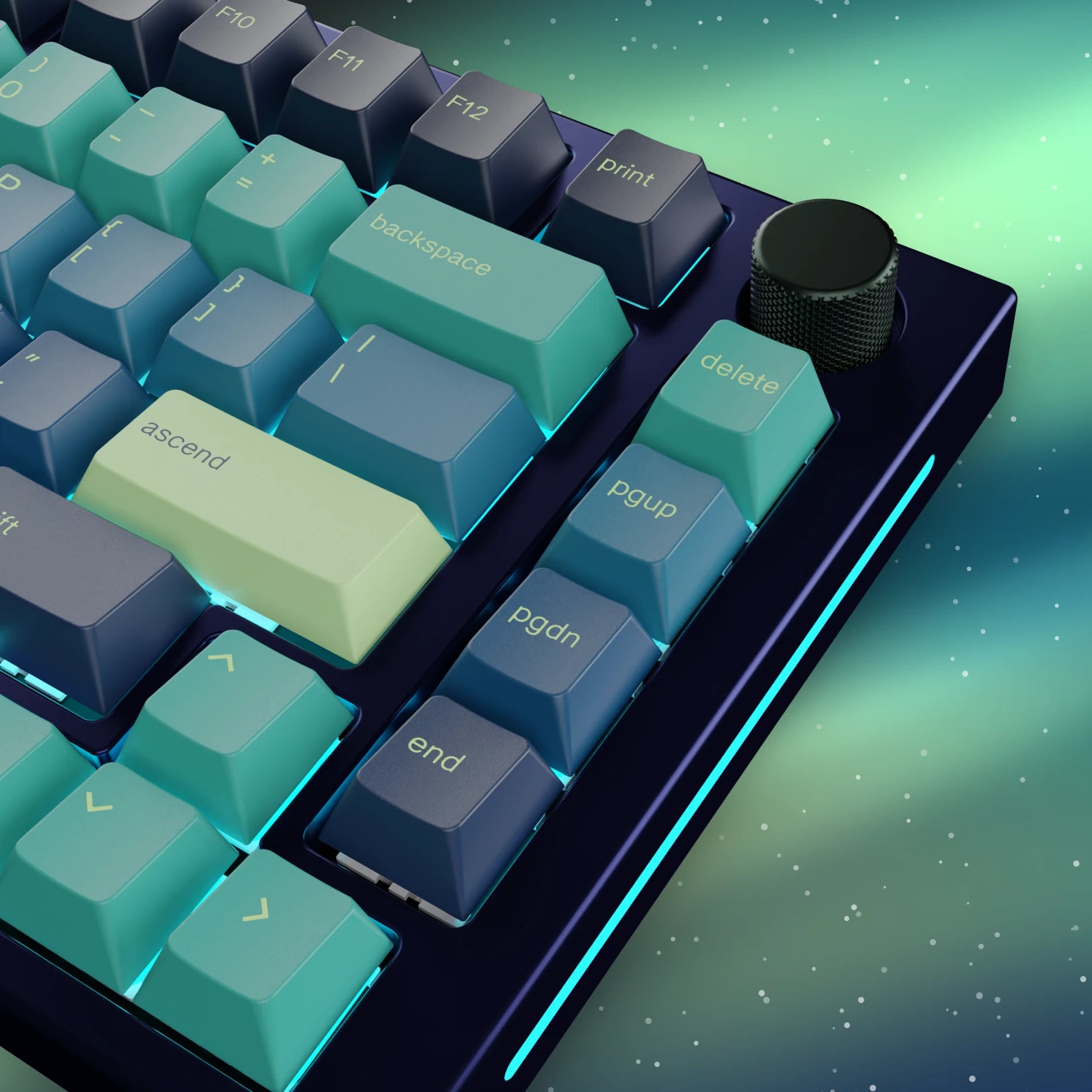 GPBT Northern Lights Keycaps - Custom Mechanical Keyboard Keycaps for Gaming & Typing (Aurora Borealis Design) | Perfect for PC, Mac, RGB Setup & Streamer Battlestations