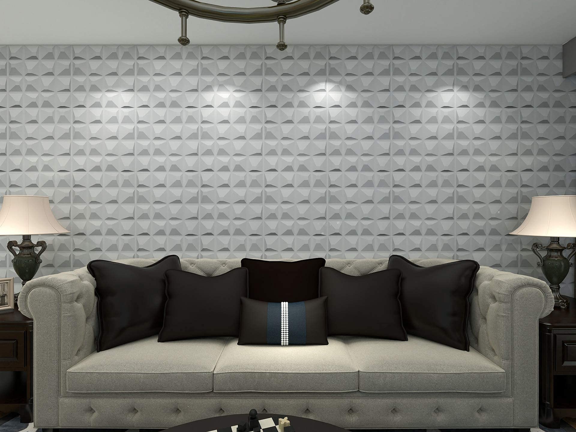 3D White Wave Textured Wall Panels with 10FT Nano Double-Sided Heavy Duty Tape - Modern Home & Office Decoration for Living Room, Bedroom, and Commercial Spaces
