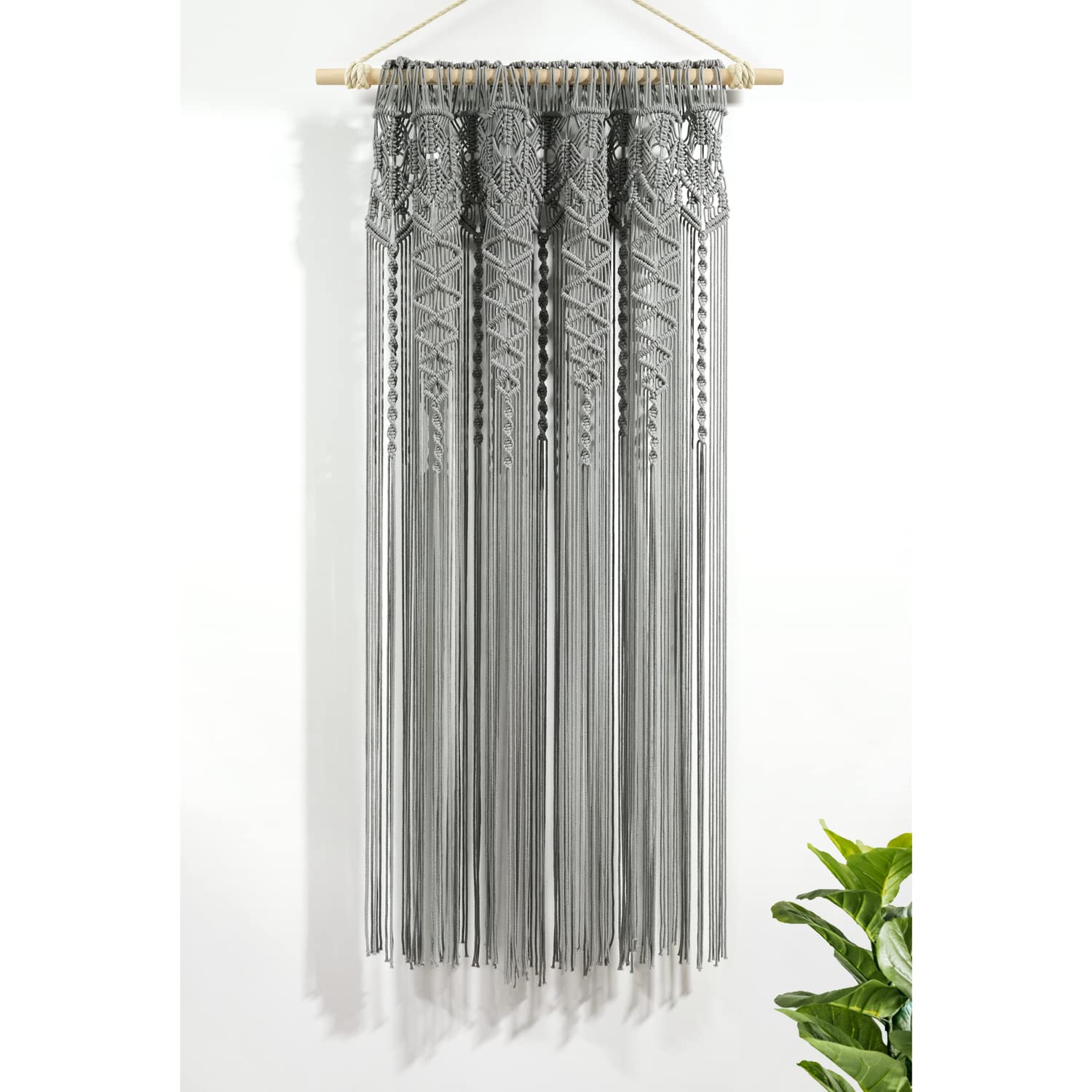 Boho Macrame Textured Cotton Window Curtain Panel - Single Panel 40
