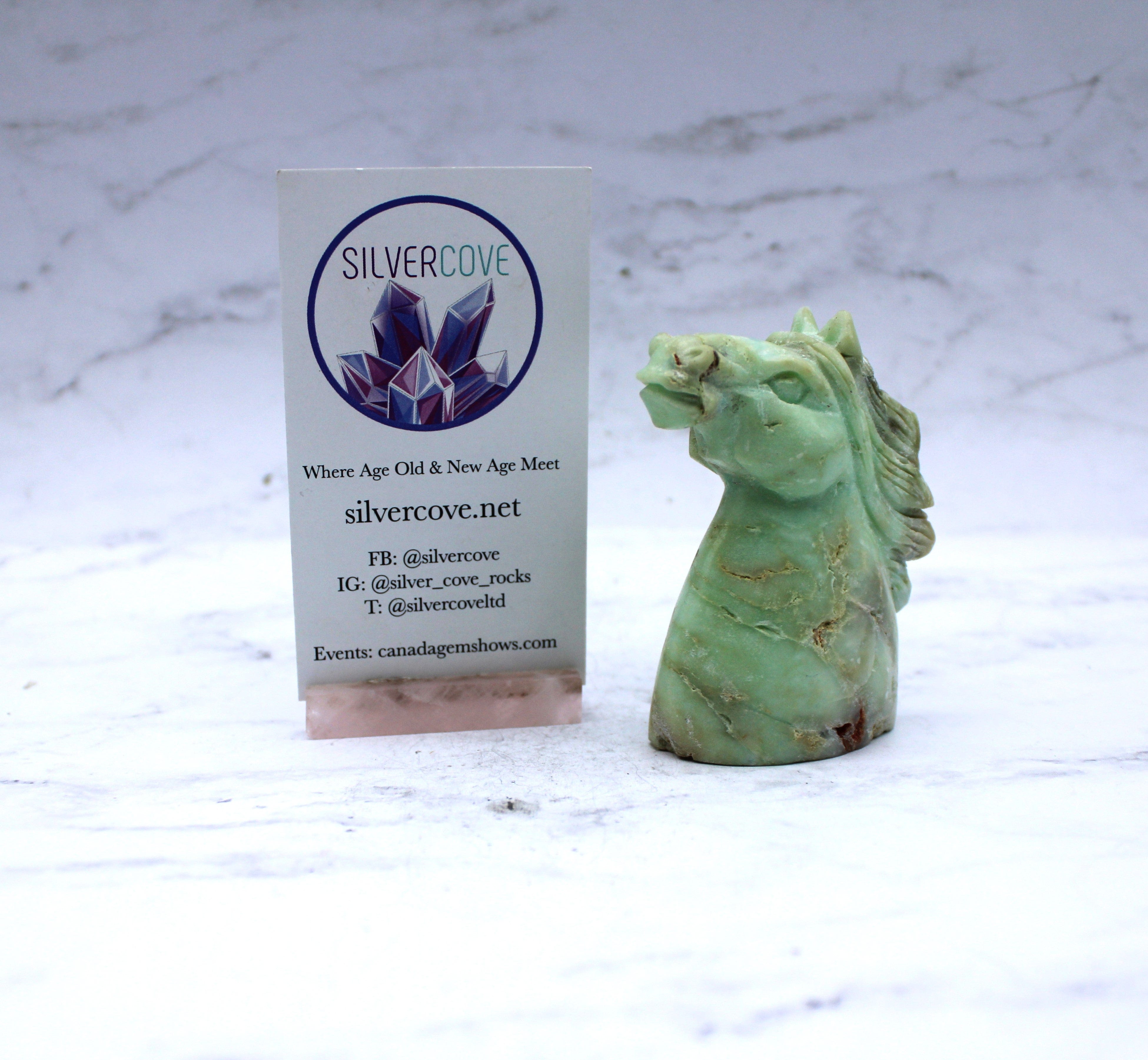 Natural Green Chrysoprase Gemstone Horse Carving - Handmade Crystal Figurine for Home Decor, Feng Shui, and Gift Giving