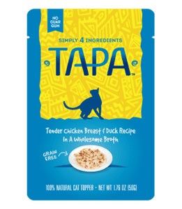Rawz Tapa Tender Chicken Breast & Duck Cat Food Pouch - Grain-Free Wet Cat Food for All Life Stages | Perfect for Picky Eaters & Indoor Cats
