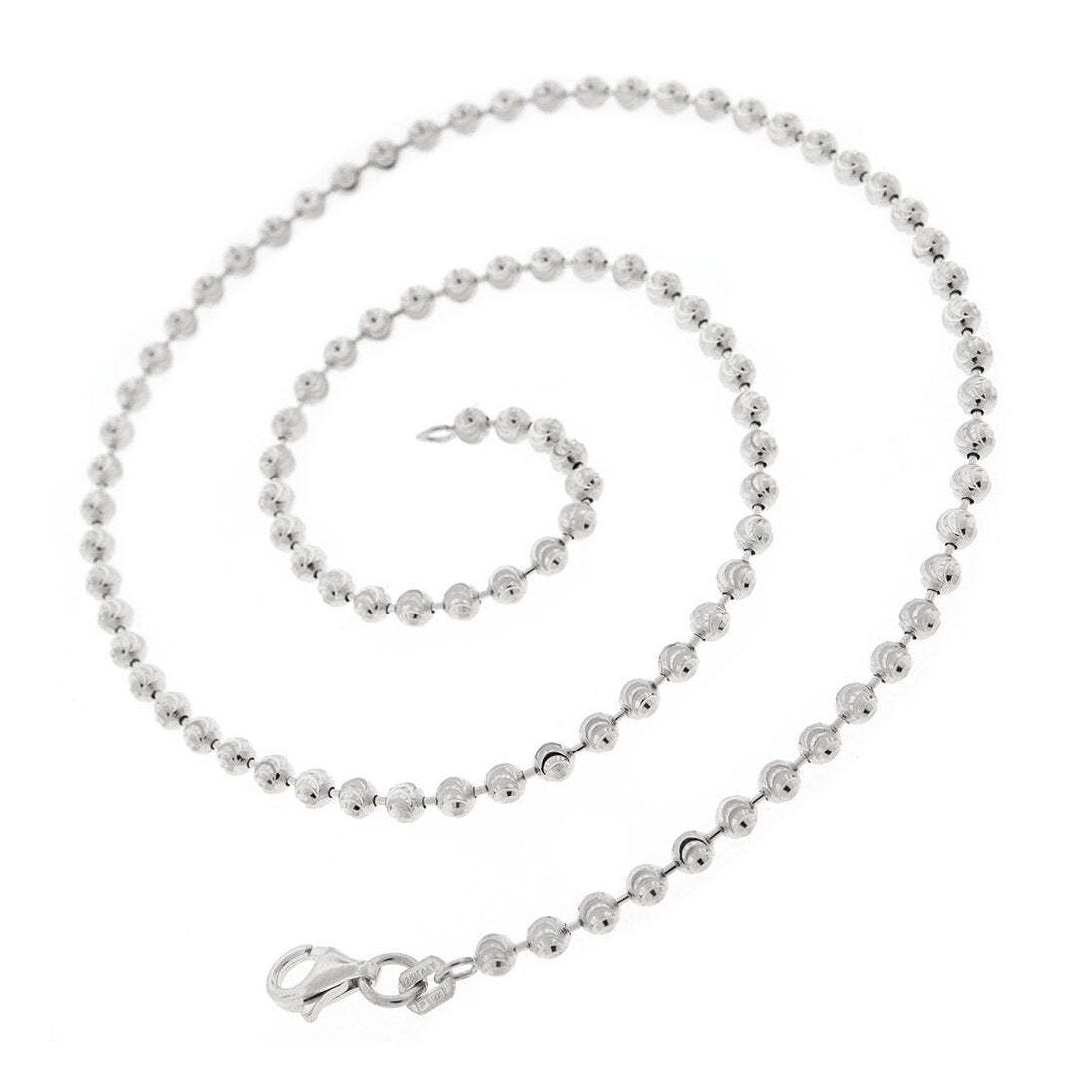 3MM Moon Link Chain - 925 Solid Sterling Silver Necklace (7-30 Inches) | Elegant Layering & Everyday Jewelry for Women & Men