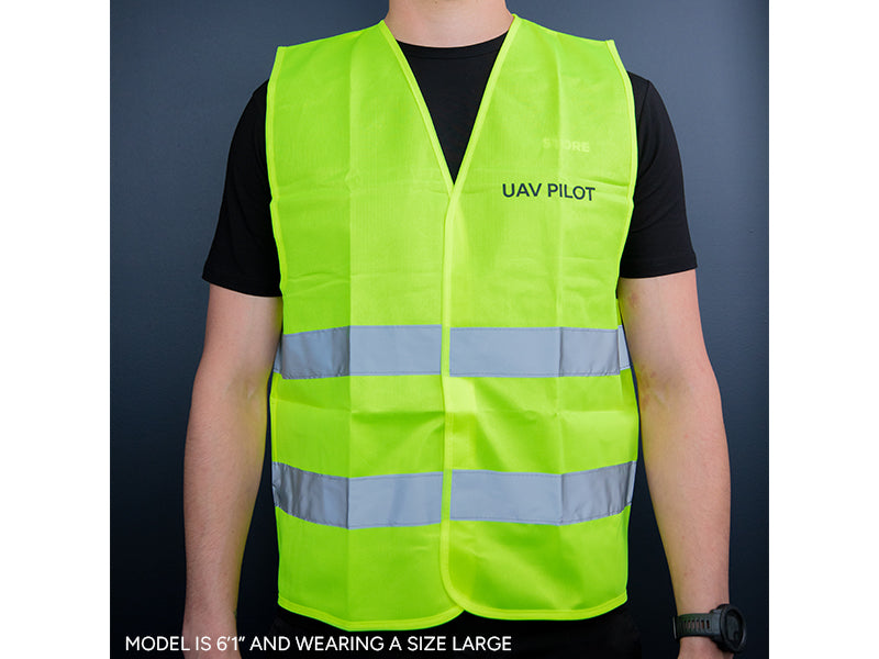 High Visibility UAV Pilot Safety Vest - Reflective Drone Flying Jacket for Day & Night Operations - Perfect for Aerial Photography, Surveying, and Search & Rescue