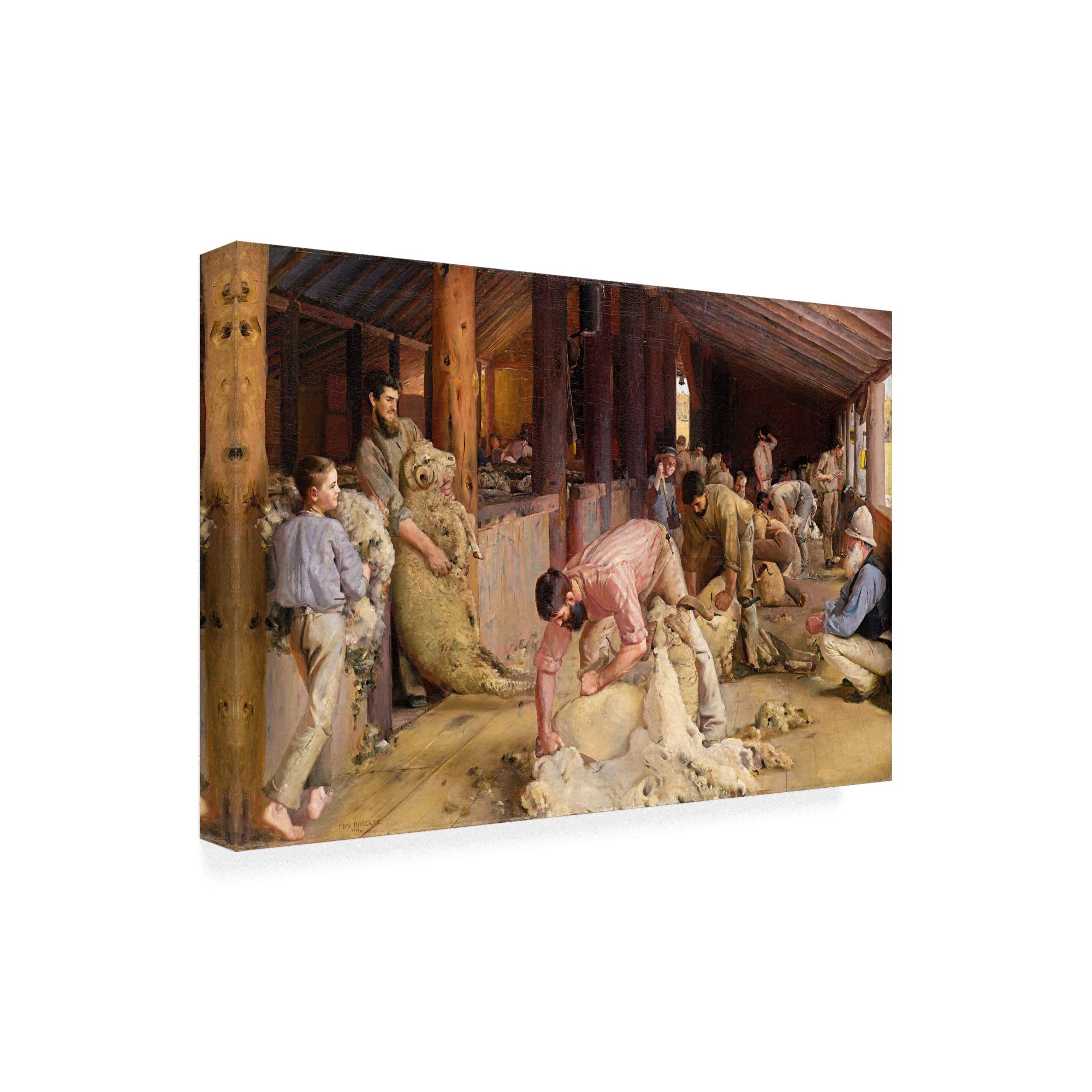 Tom Roberts 'Shearing The Rams' Fine Art Print - 30x47 Inch Canvas Wall Decor for Living Room, Office & Gallery | Trademark Fine Art Collection