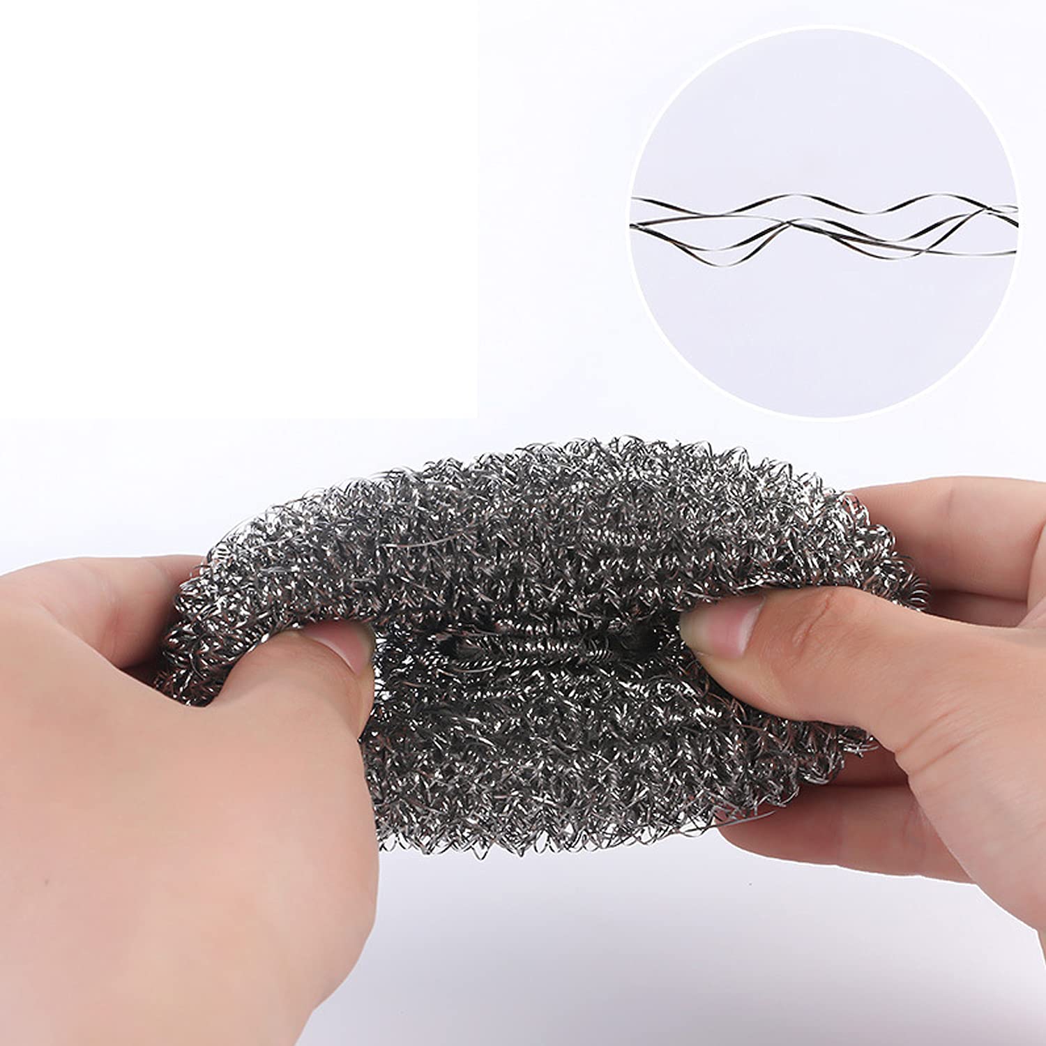 48 Pack Stainless Steel Scourer Sponges - Heavy Duty Steel Wool Scrubbers for Stoves, Pots, Pans, Cooker Hoods & Hard-to-Clean Surfaces (10 Gram Each) - Perfect for Kitchen Cleaning, Grill Maintenance & DIY Projects