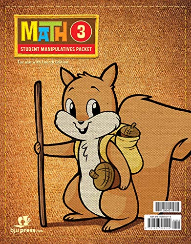 BJU Press Math 3 Student Manipulative Packet 4th Edition - Hands-On Learning Tools for Elementary Math Practice & Homeschool Curriculum