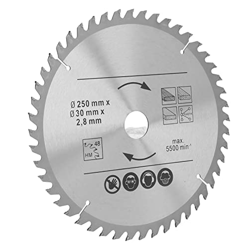 Premium Metal Cutting Blade - Cemented Carbide Circular Saw Blade for Woodworking (250x48x30T) | Fast & Precise Cutting | Ideal for DIY Projects, Carpentry & Professional Woodworking