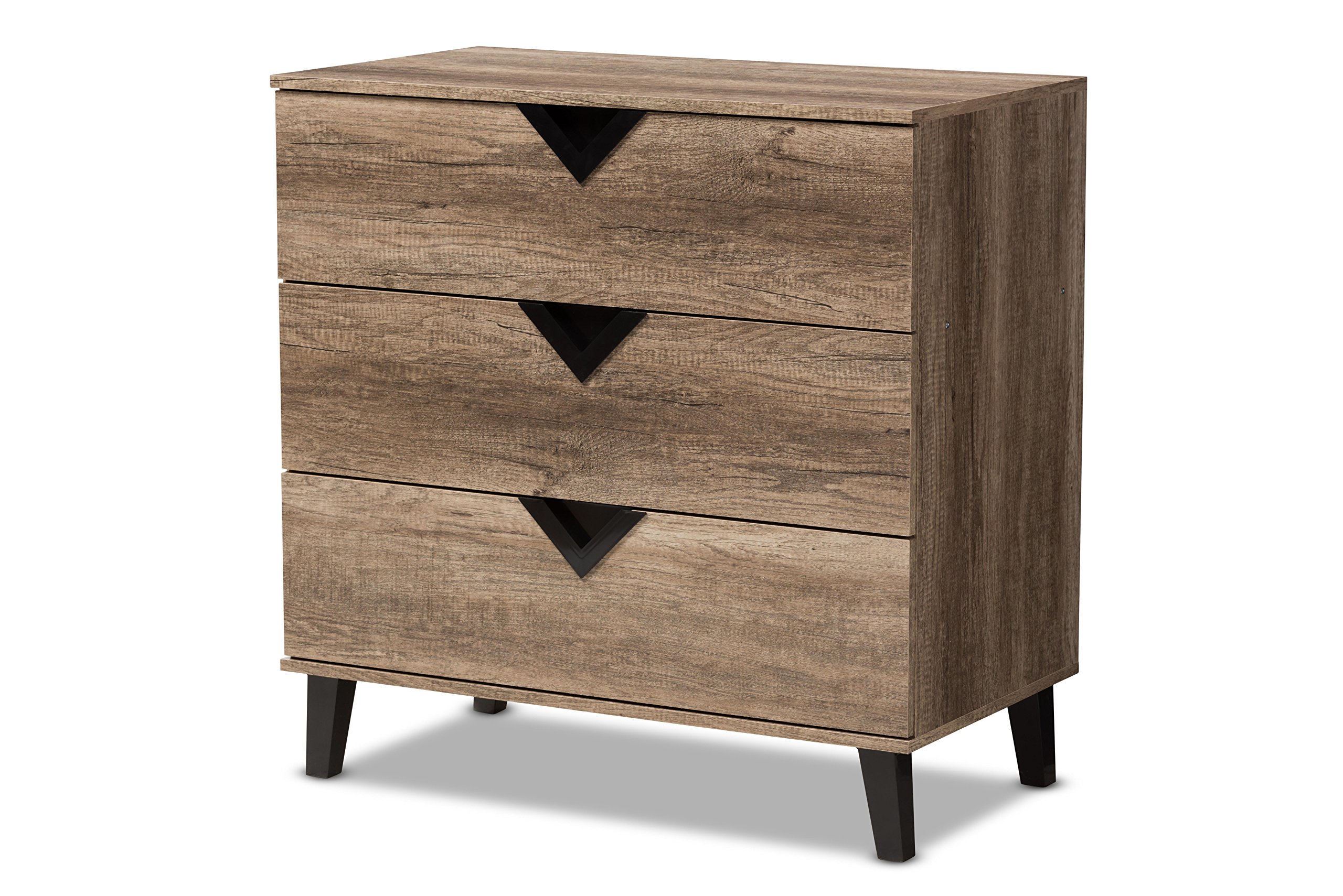 Baxton Studio Cambria 6-Drawer Dresser - Light Brown Wooden Chest for Bedroom & Living Room Storage