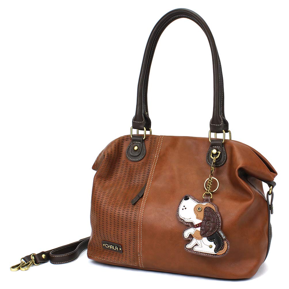 CHALA Women's Laser Cut Crossbody Shoulder Bag - Faux Leather Tote Purse in Brown | Stylish Handbag for Work, Travel & Everyday Use