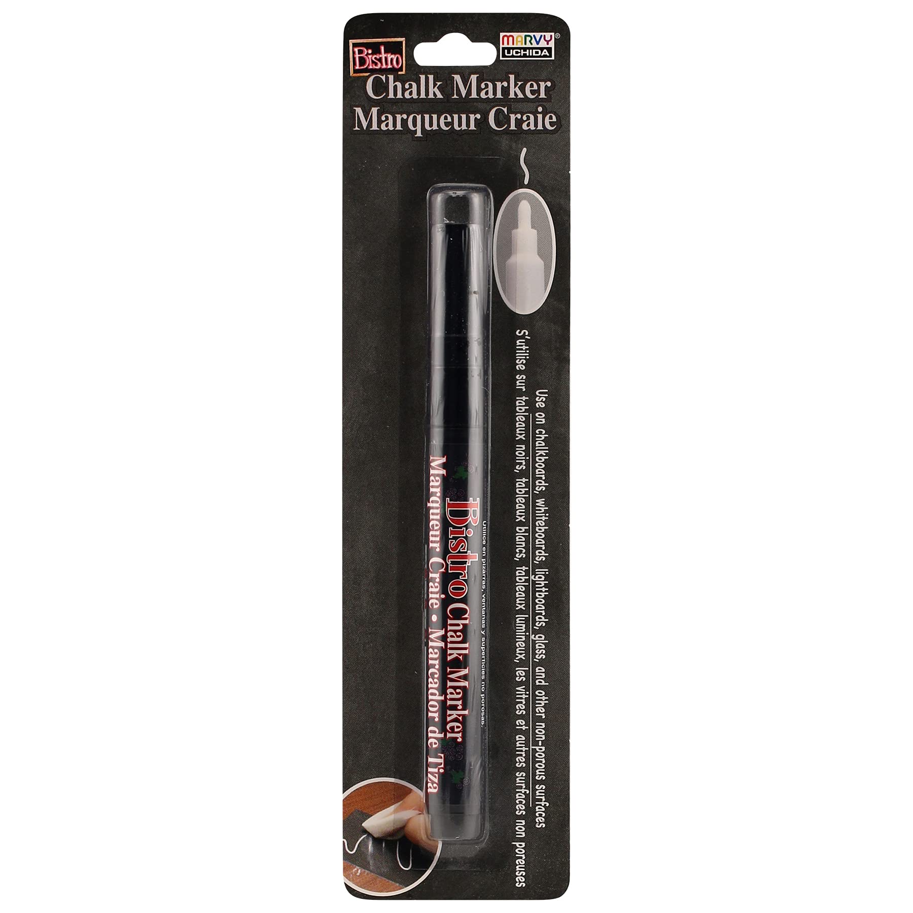 Uchida Of America 482-C-1 Extra Fine Tip Bistro Chalk Markers - Black | Perfect for Chalkboard Art, Menu Boards & DIY Crafts