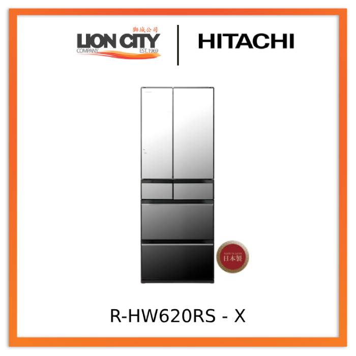 Hitachi R HW620RS 416L Multi-Door Refrigerator - Energy Efficient, Spacious Design for Large Families & Modern Kitchens