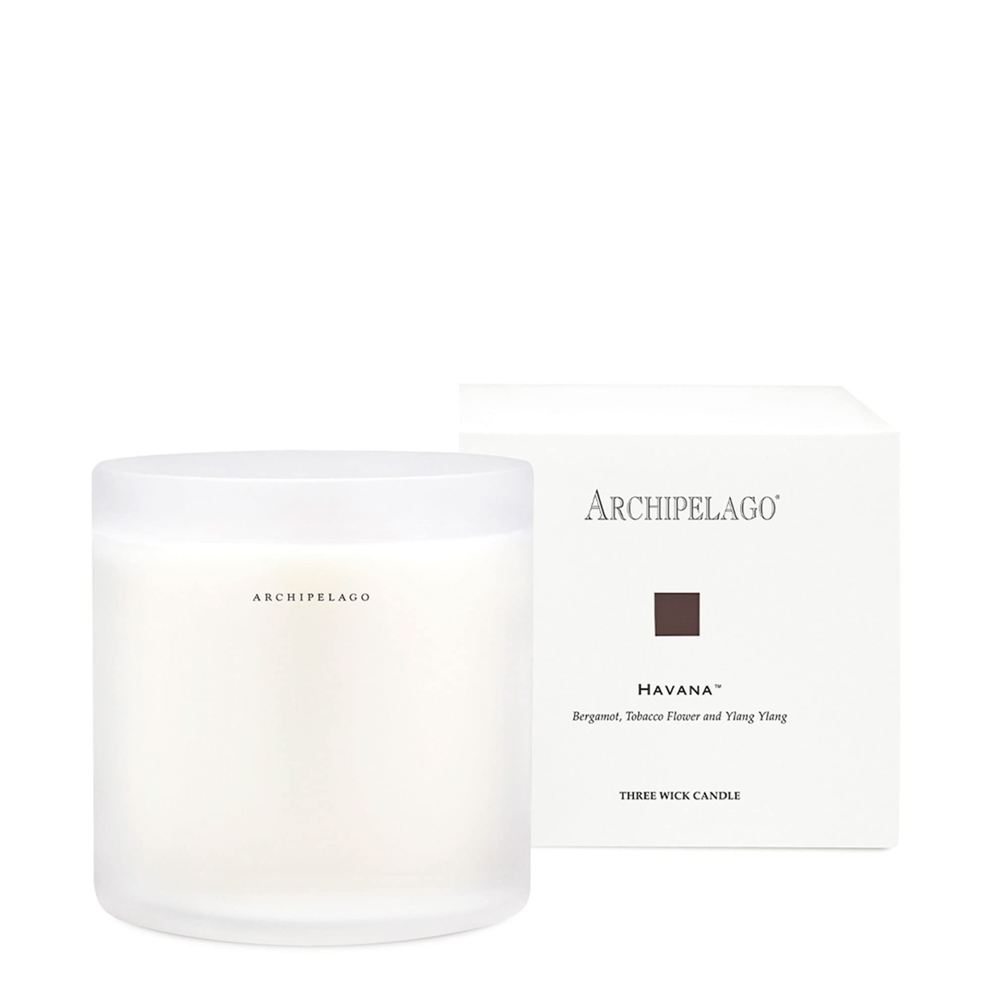 **Archipelago Botanicals Havana XL Scented Candle - 3 Wick Premium Hand-Poured Wax Blend, 10 Oz Glass Jar with Gift Box, Lead-Free Cotton Wicks, 60-Hour Burn Time - Perfect for Home Decor, Relaxation & Gifts**