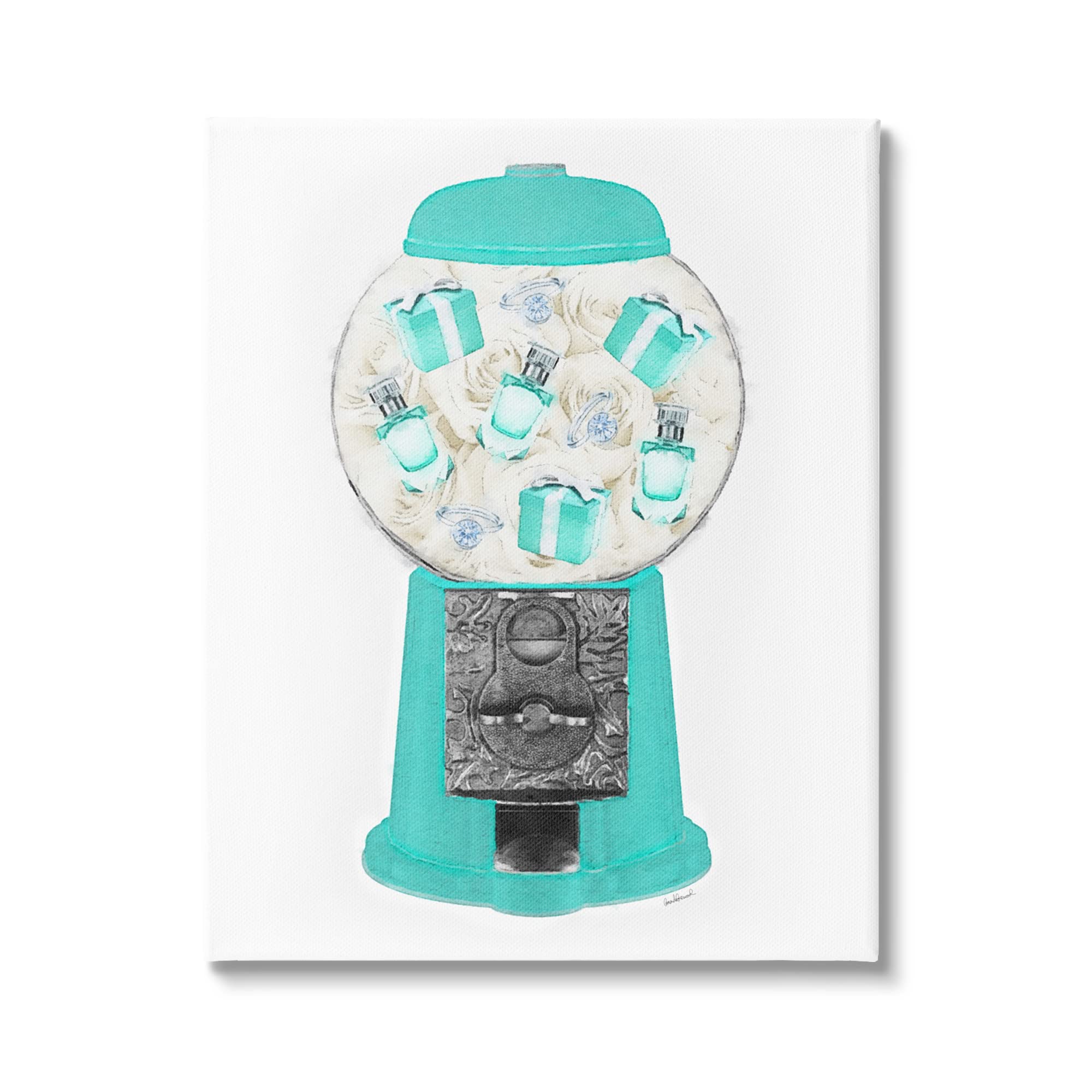 Stupell Industries Vintage Candy Dispenser & Fashion Jewelry Box Set - Amanda Greenwood Design | Perfect for Home Decor, Gift Giving & Jewelry Storage