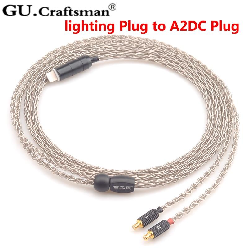 Premium GUCraftsman 6N Silver Upgrade Audio Cables for Audio-Technica ATH CKR90is/CKR100is/CKR1100is/LS400/LS300/LS200/E40 - Enhanced Sound Quality for Audiophiles & Professional Studio Use