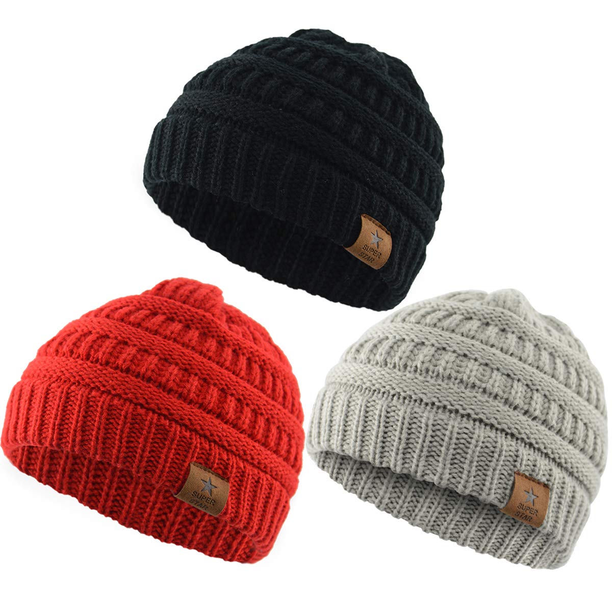Zando Baby Beanies - Soft & Warm Knit Winter Hats for Infants & Toddlers (0-24 Months) - Cozy Cold Weather Accessories for Boys & Girls - Perfect for Outdoor Play, Snow Days & Winter Adventures