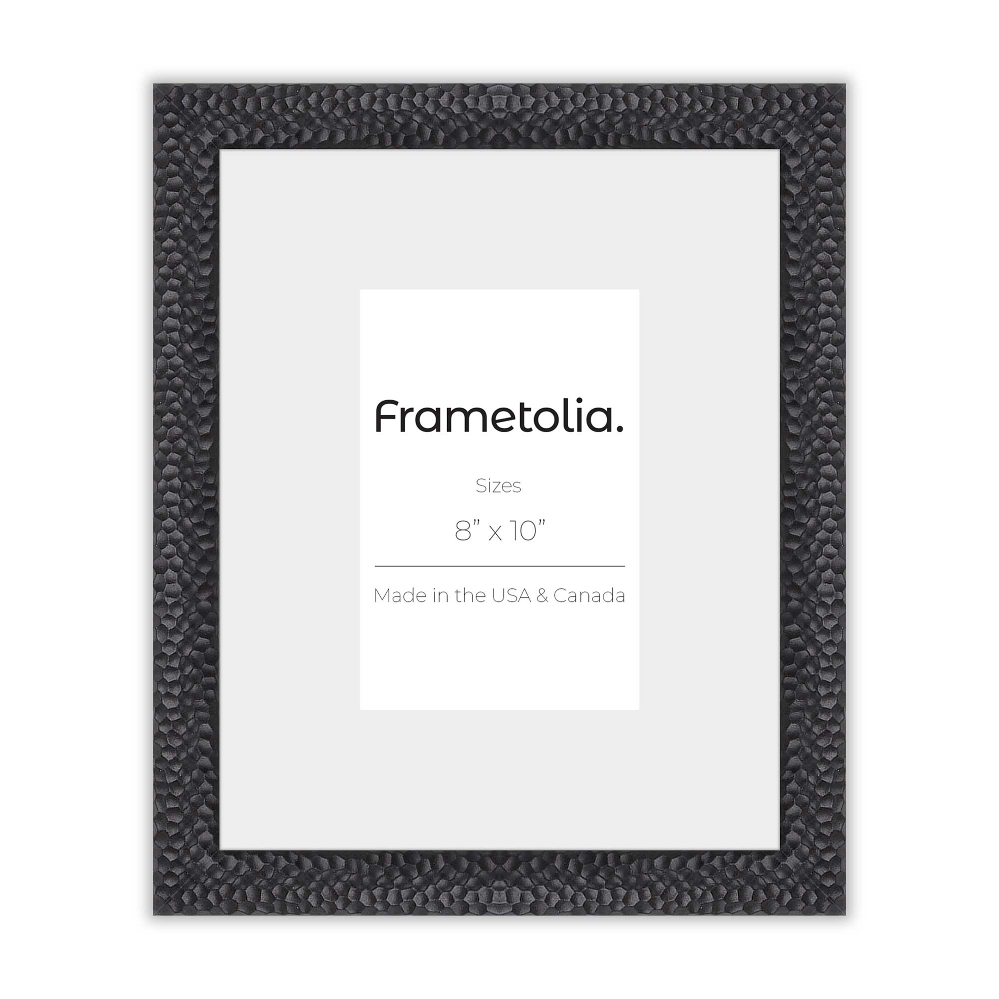 Hammered Black Medium Width Wall Frame - Elegant Picture Frame for Home & Office Decor - Perfect for Displaying Photos, Artwork, and Certificates
