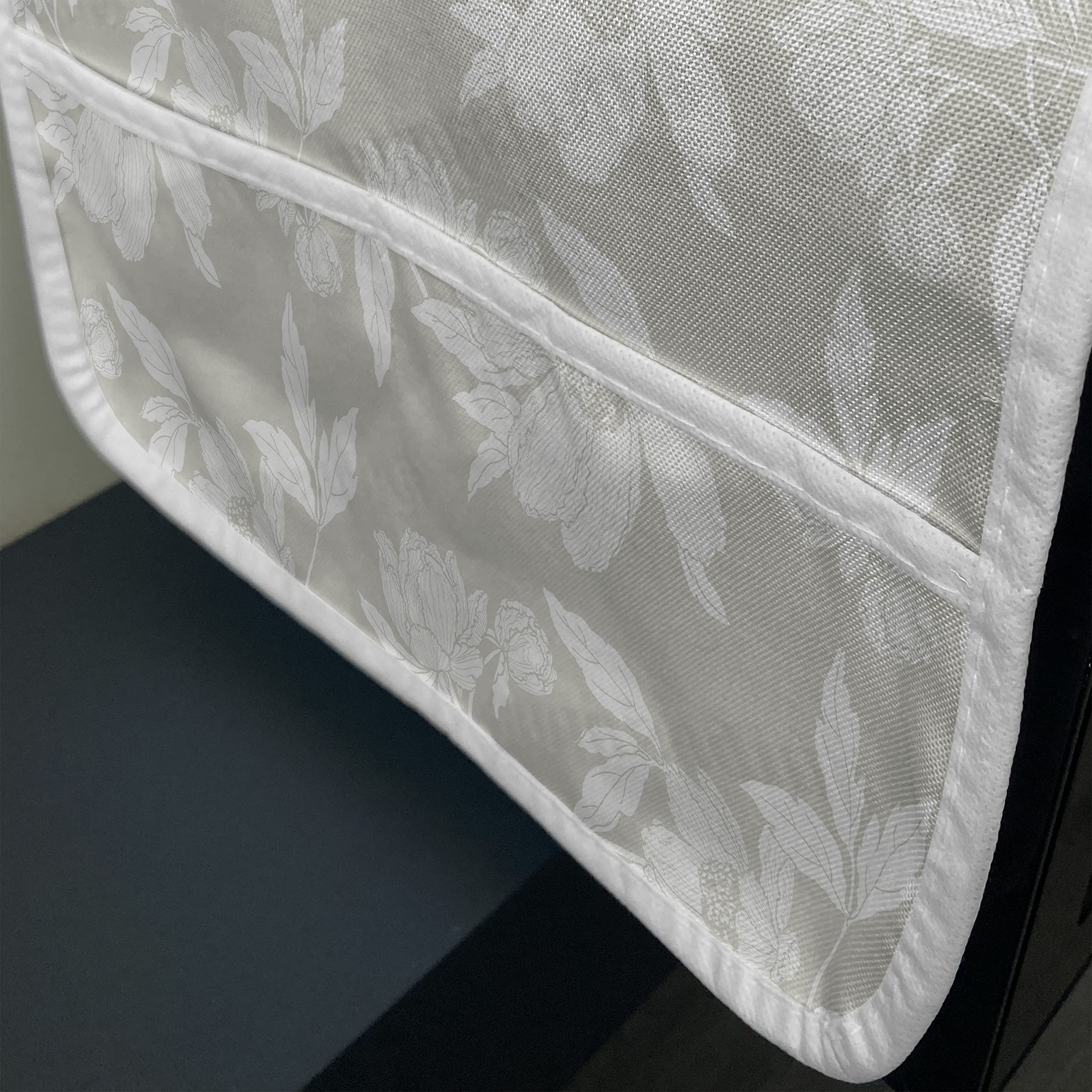 Ambesonne Floral Microwave Cover - Waterproof Dustproof Kitchen Organizer with Pockets, 36