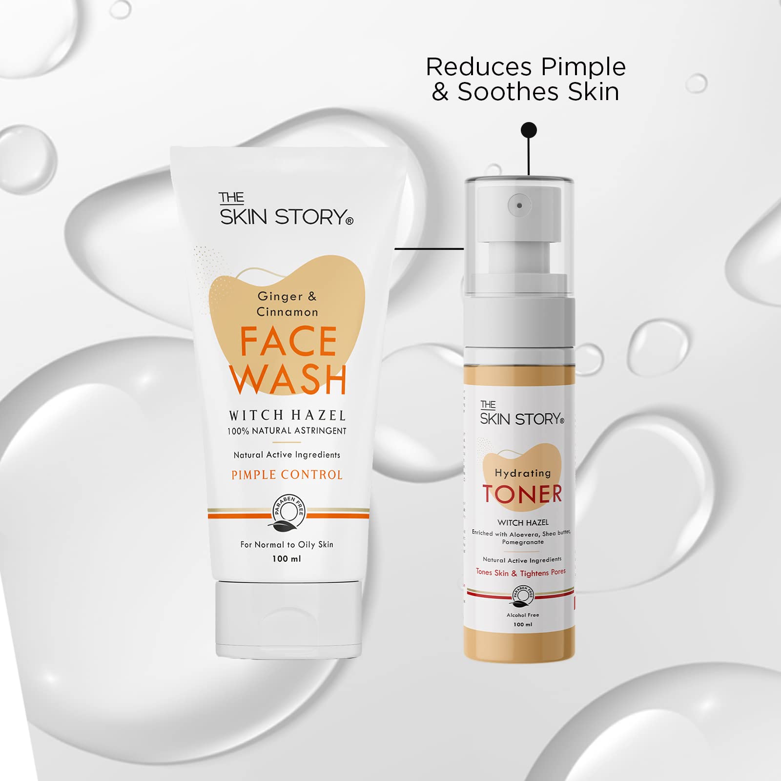 The Skin Story Pimple Care Duo - Acne Treatment Face Wash & Toner Set for Clear Skin | Daily Skincare Routine for Oily & Sensitive Skin
