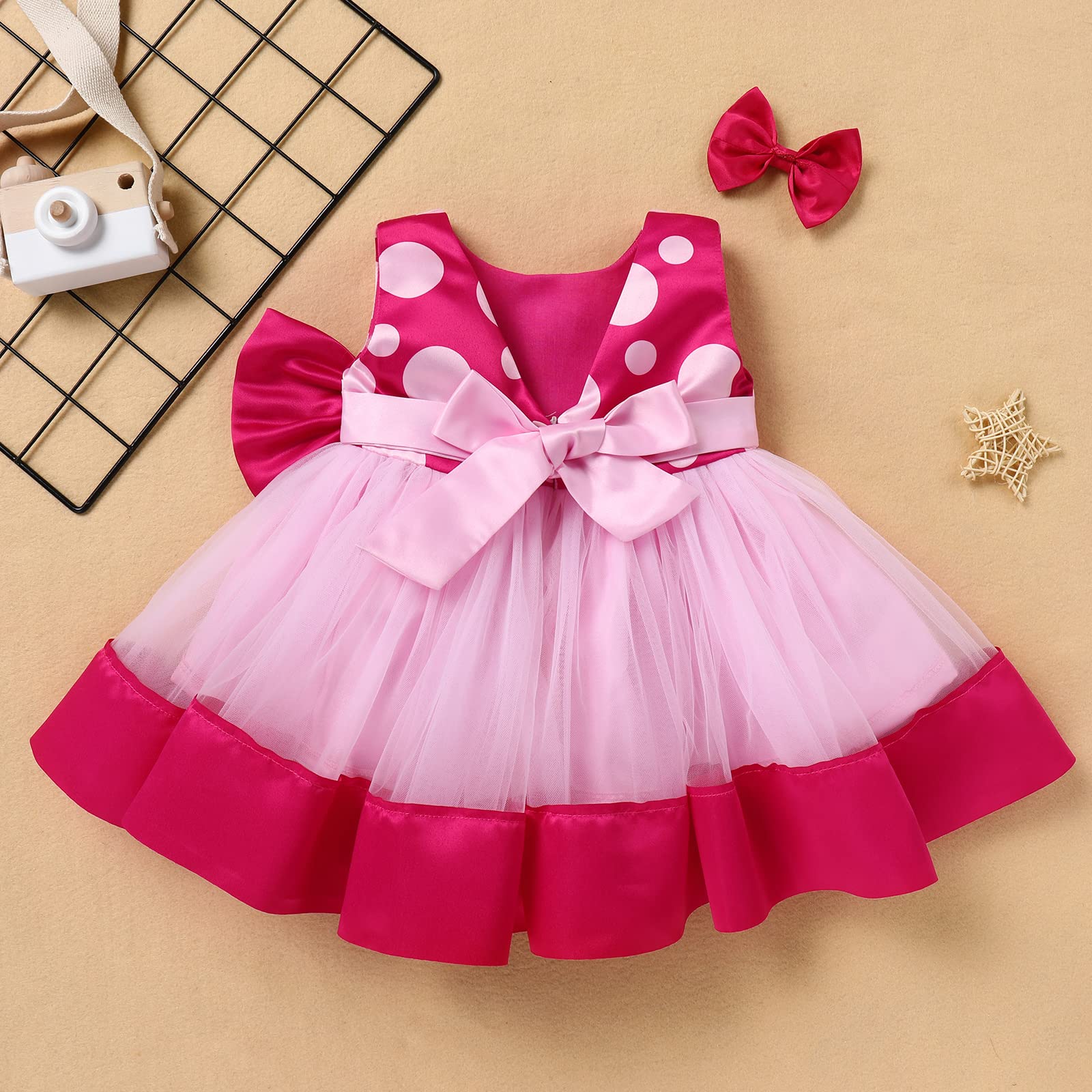 Baby Girl Princess Tutu Dress & Headband Set for Cake Smash, Birthday Party & Baptism - Perfect for 1st Birthday Photo Shoot, Princess Theme Party & Special Occasions