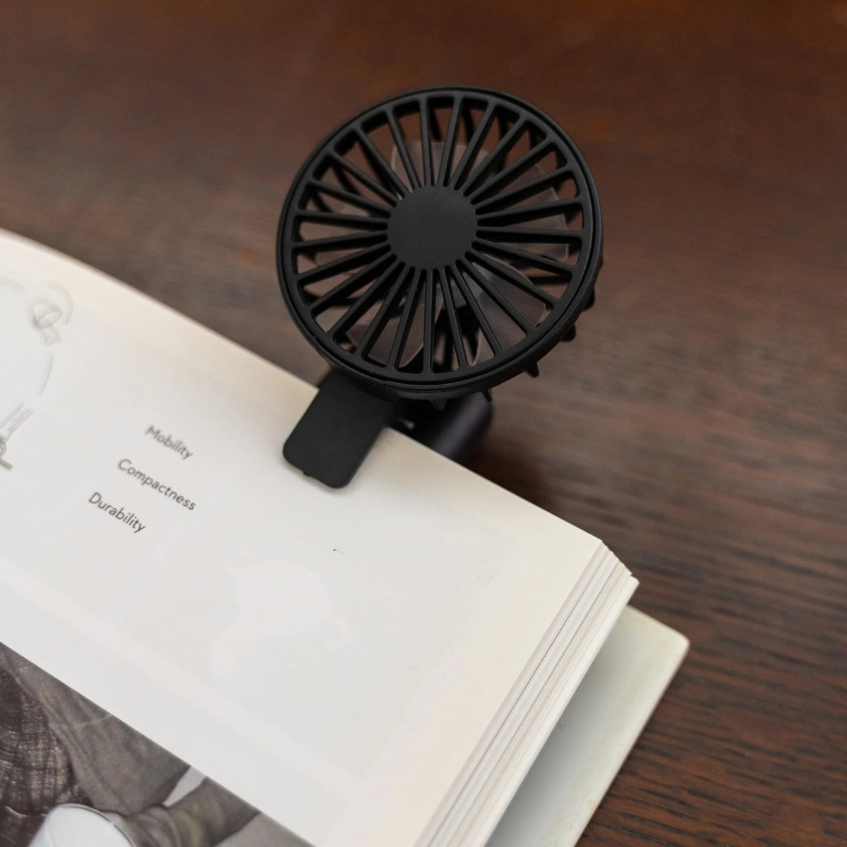 Kikkerland Rechargeable Portable Fan - USB Powered Personal Cooling Fan with 3 Speeds, Perfect for Office, Travel, Camping & Outdoor Activities