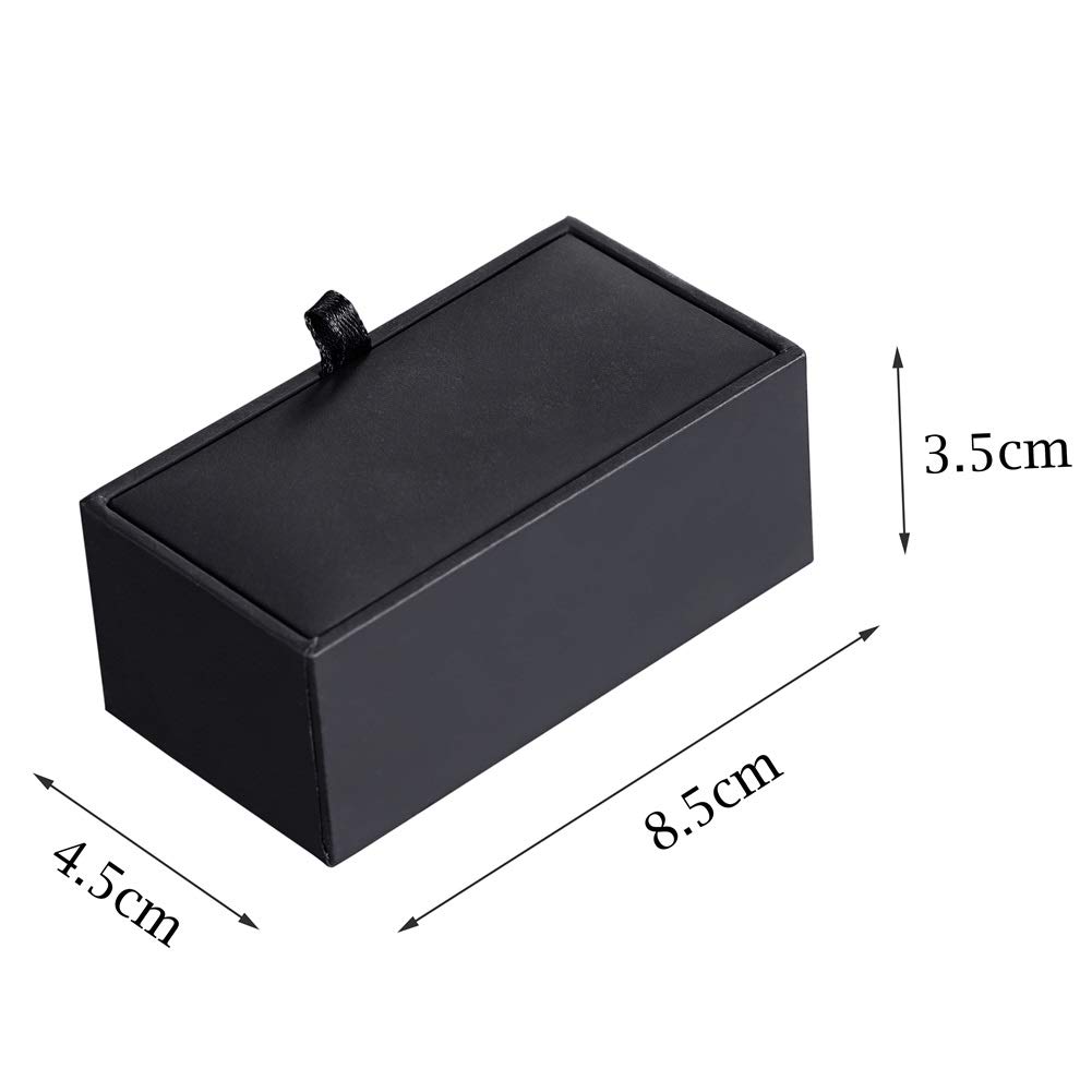 HooAMI Premium Black Cufflink & Tie Clip Gift Box Set - Elegant Jewelry Storage for Men - Perfect for Weddings, Promotions & Formal Events