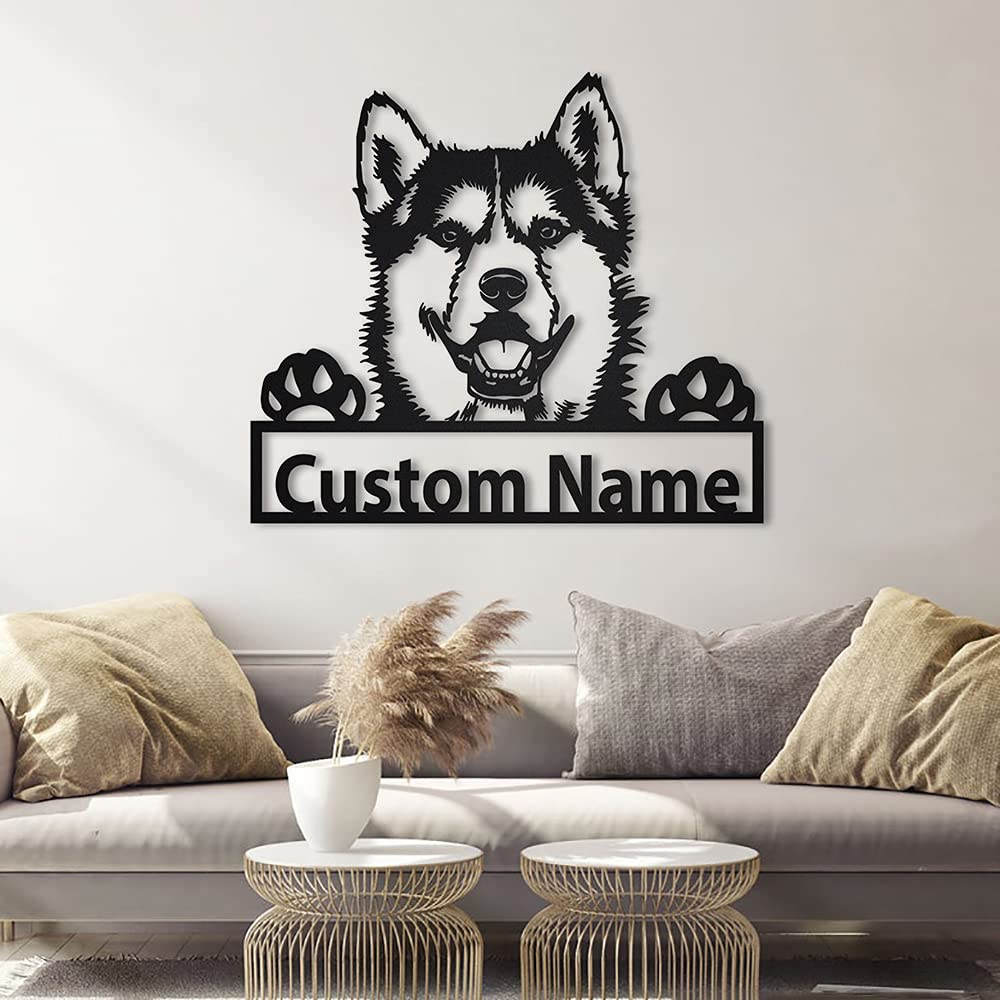 Custom Siberian Husky Dog Wooden Sign - Personalized Pet Memorial Art - Unique Dog Lover Gift for Home Decor, Birthday & Christmas Present - Perfect for Living Room, Bedroom or Office Wall