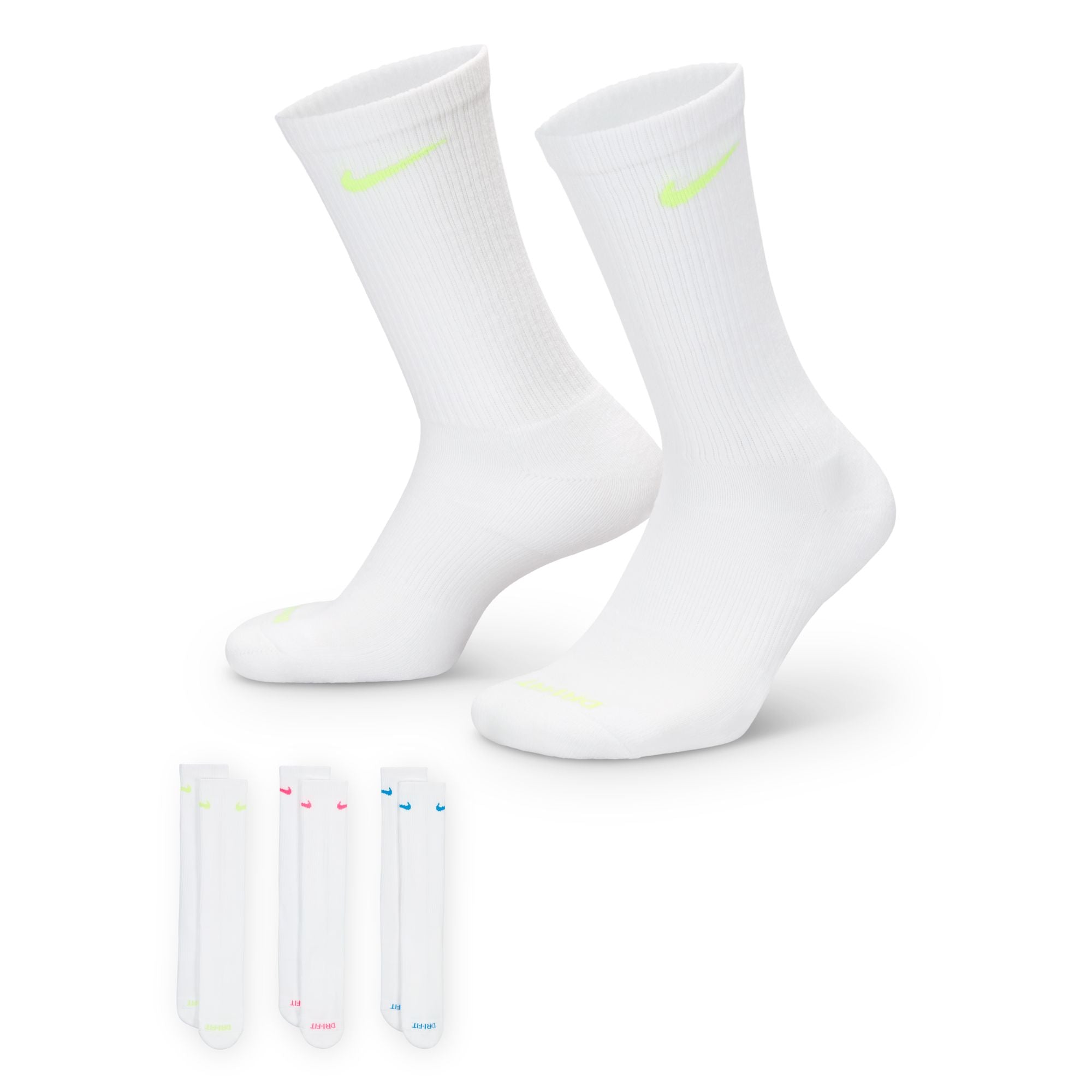 Nike Men's Everyday Plus Cushion Crew Socks 3-Pack - Comfortable Athletic Socks for Running, Gym & Daily Wear