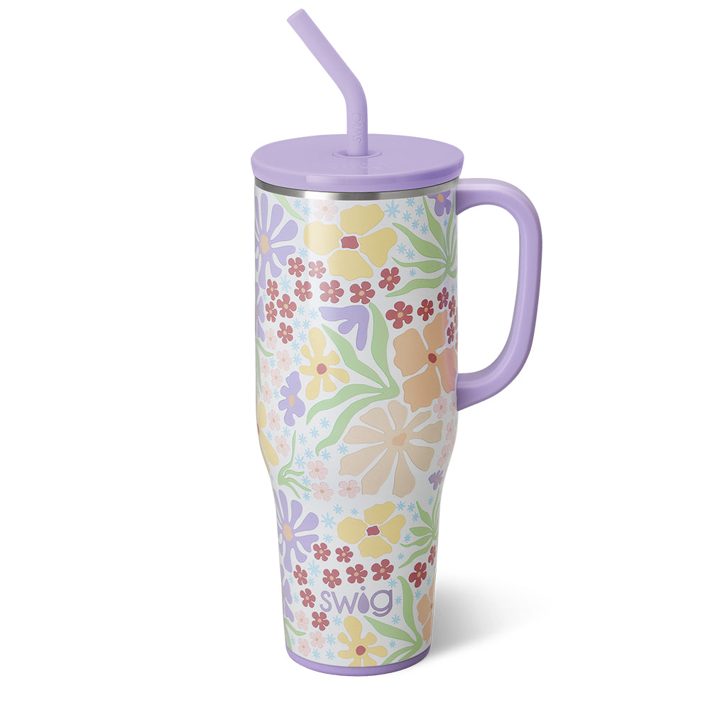40oz Fresh Cut Mega Mug - Large Insulated Tumbler with Lid & Straw - Perfect for Iced Coffee, Smoothies & Cold Drinks at Home, Office or Travel