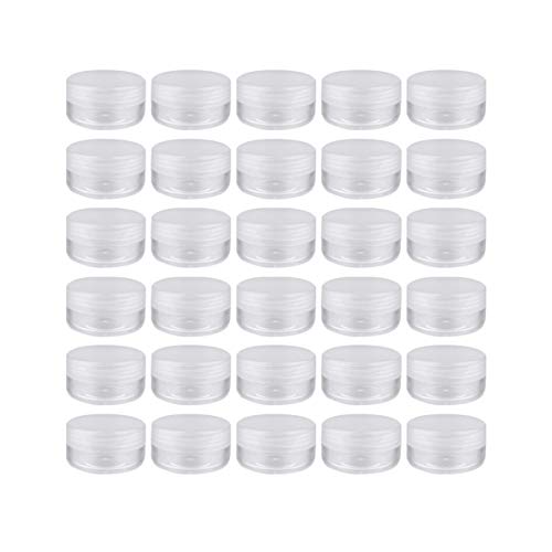 Exceart 50Pcs Plastic Cream Jars - Travel Size Cosmetic Containers for Face, Hand & Body Creams, Lotion, Lip Balm & Lip Gloss - Perfect for DIY Samples, Toiletries & Travel Accessories - Ideal for Home, Salon & On-the-Go Use